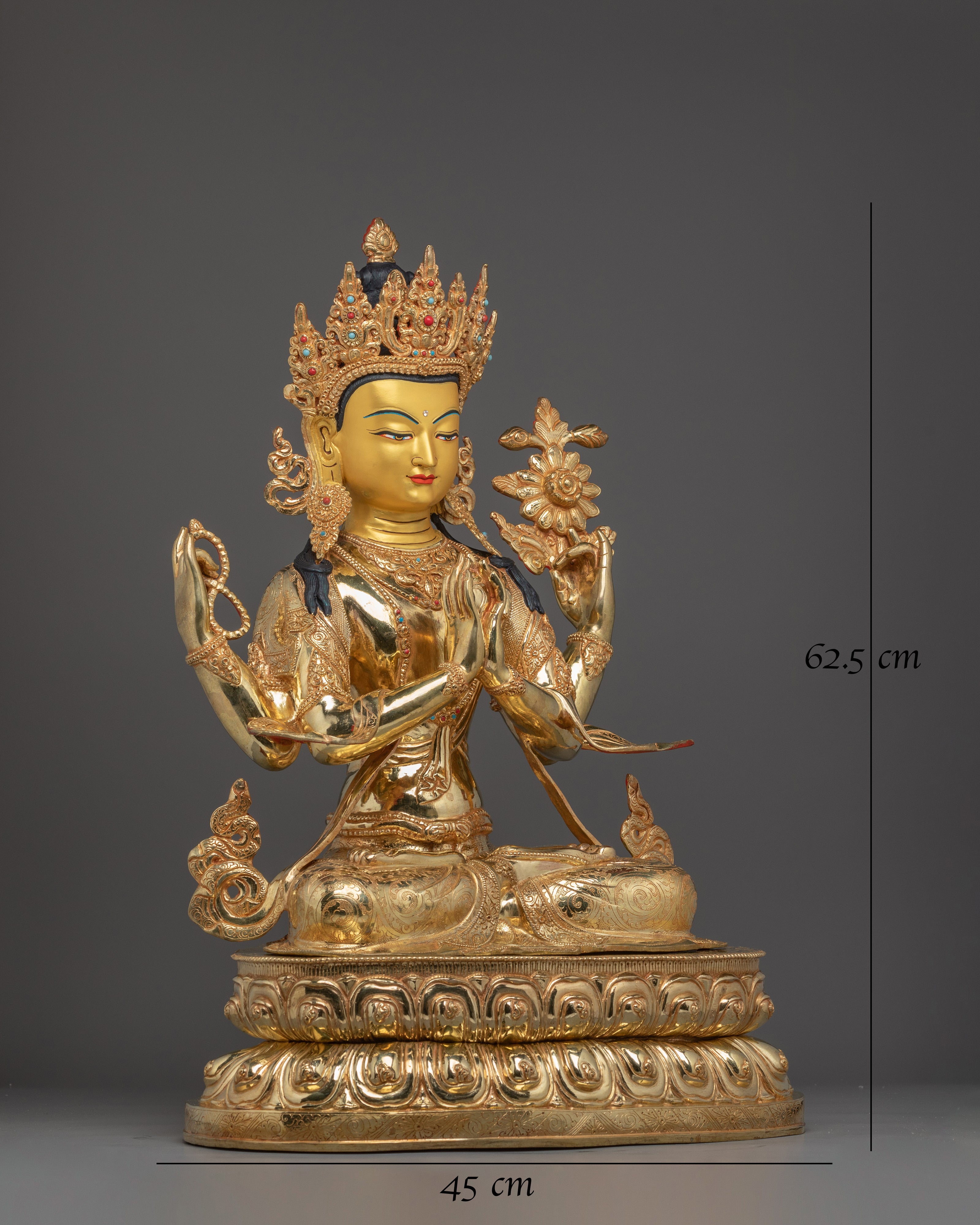 Chenrezig Statue with Copper Body