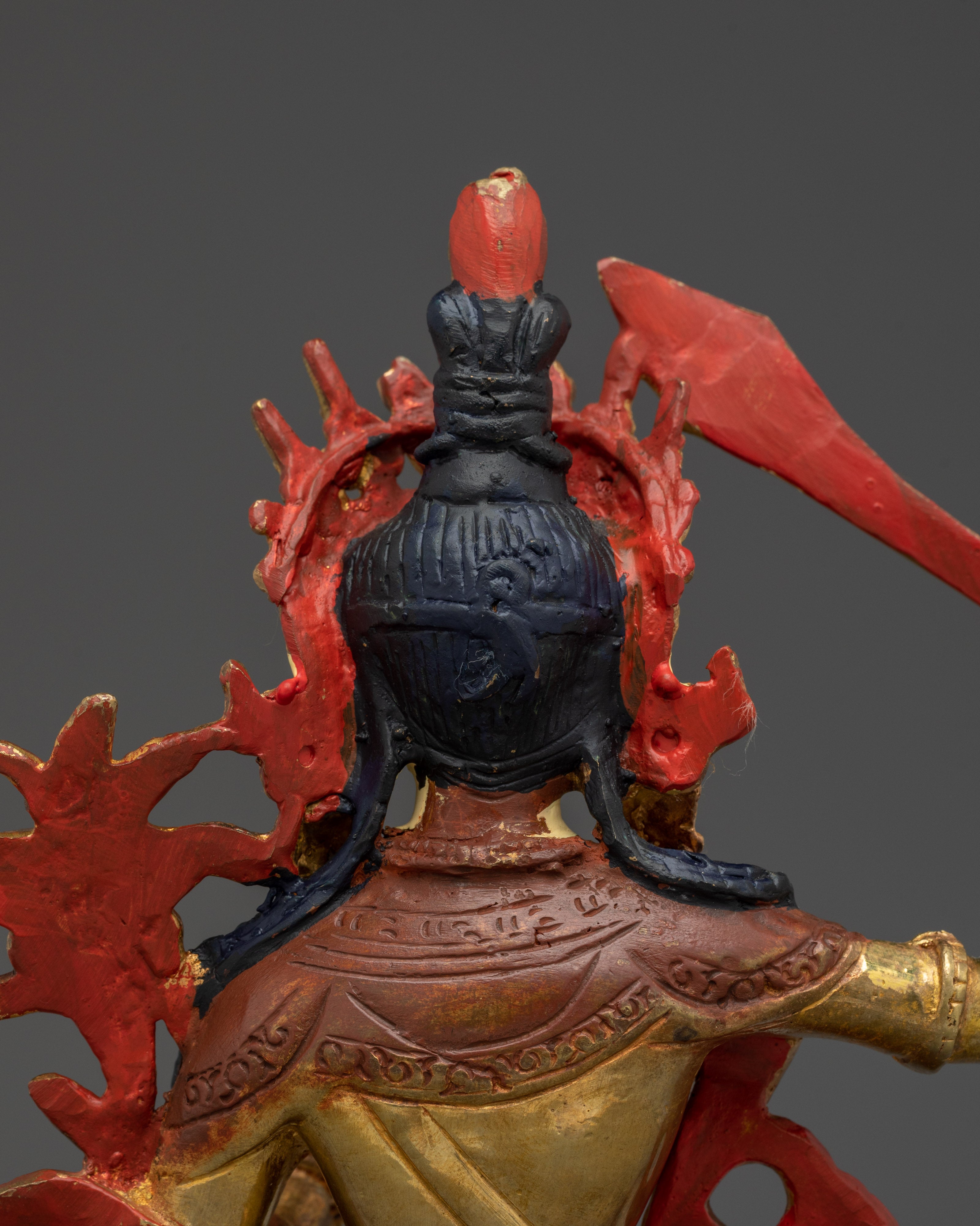 Manjushri statue with 24K Gold Gilding | Copper Wisdom Deity for Meditation