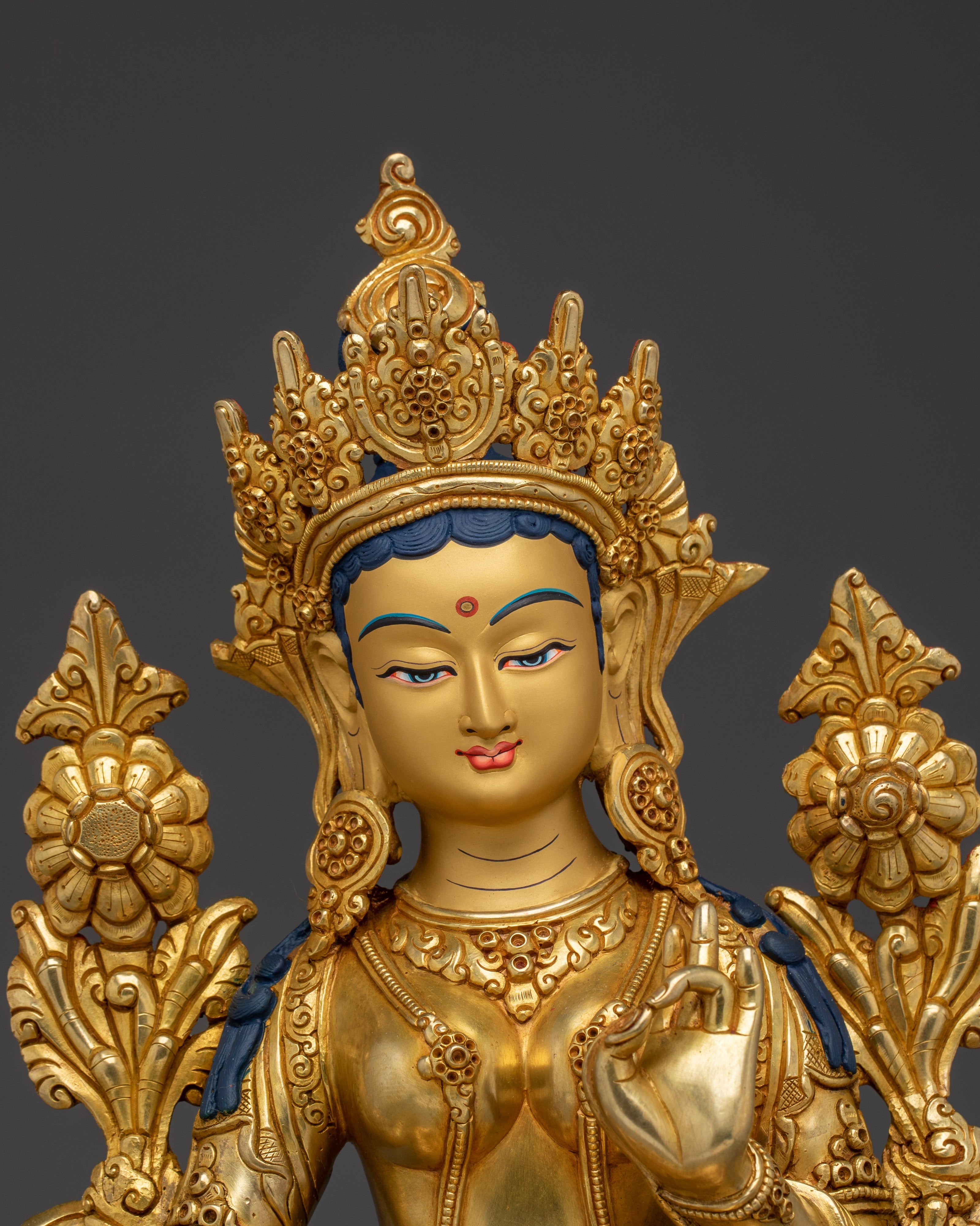 Handmade Golden Green Tara Nepali Artwork | Mother of All Buddhas