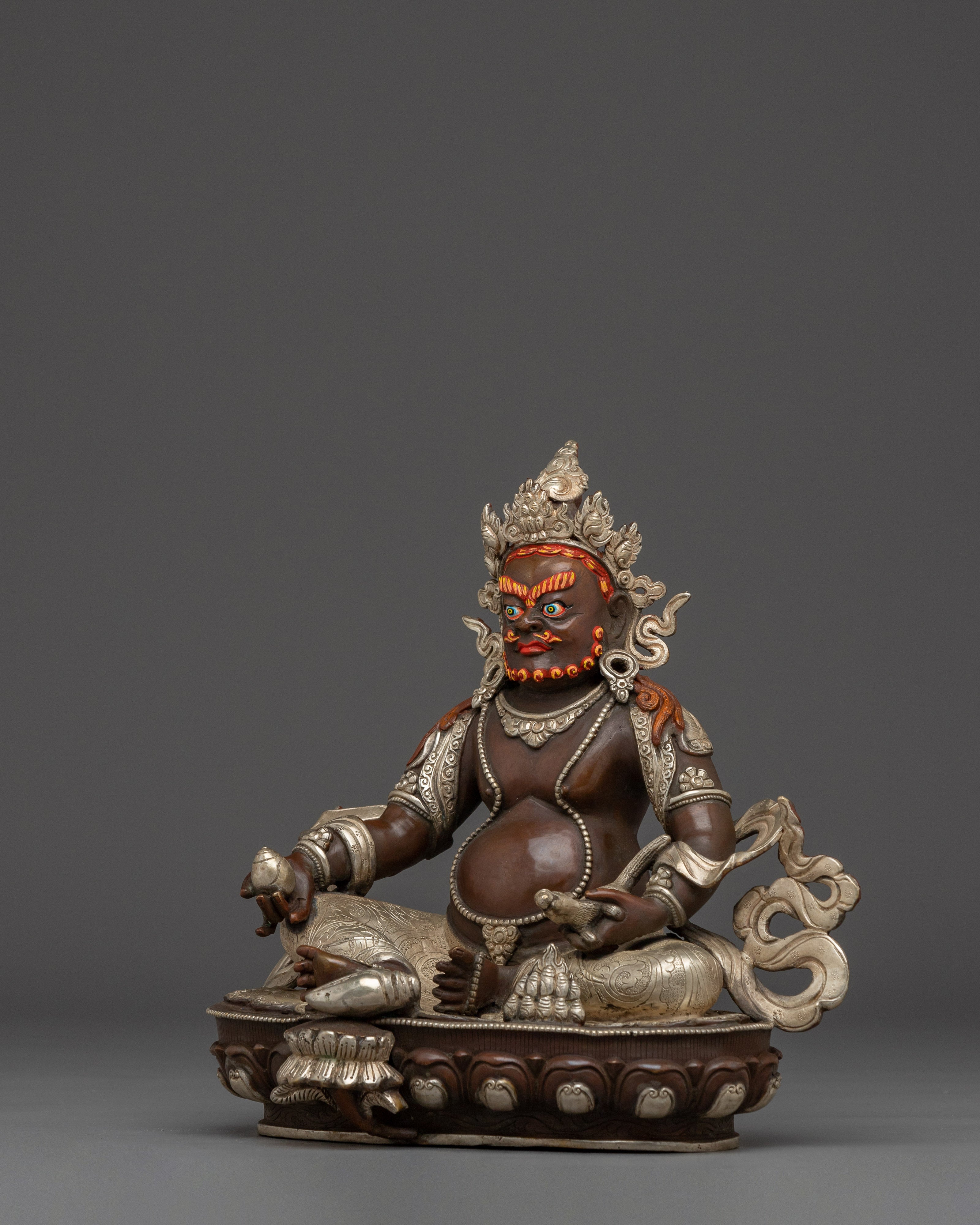 Handcrafted Wealth God Dzambahala Statue | Fierce Wisdom Sculpture Buddhist Decor