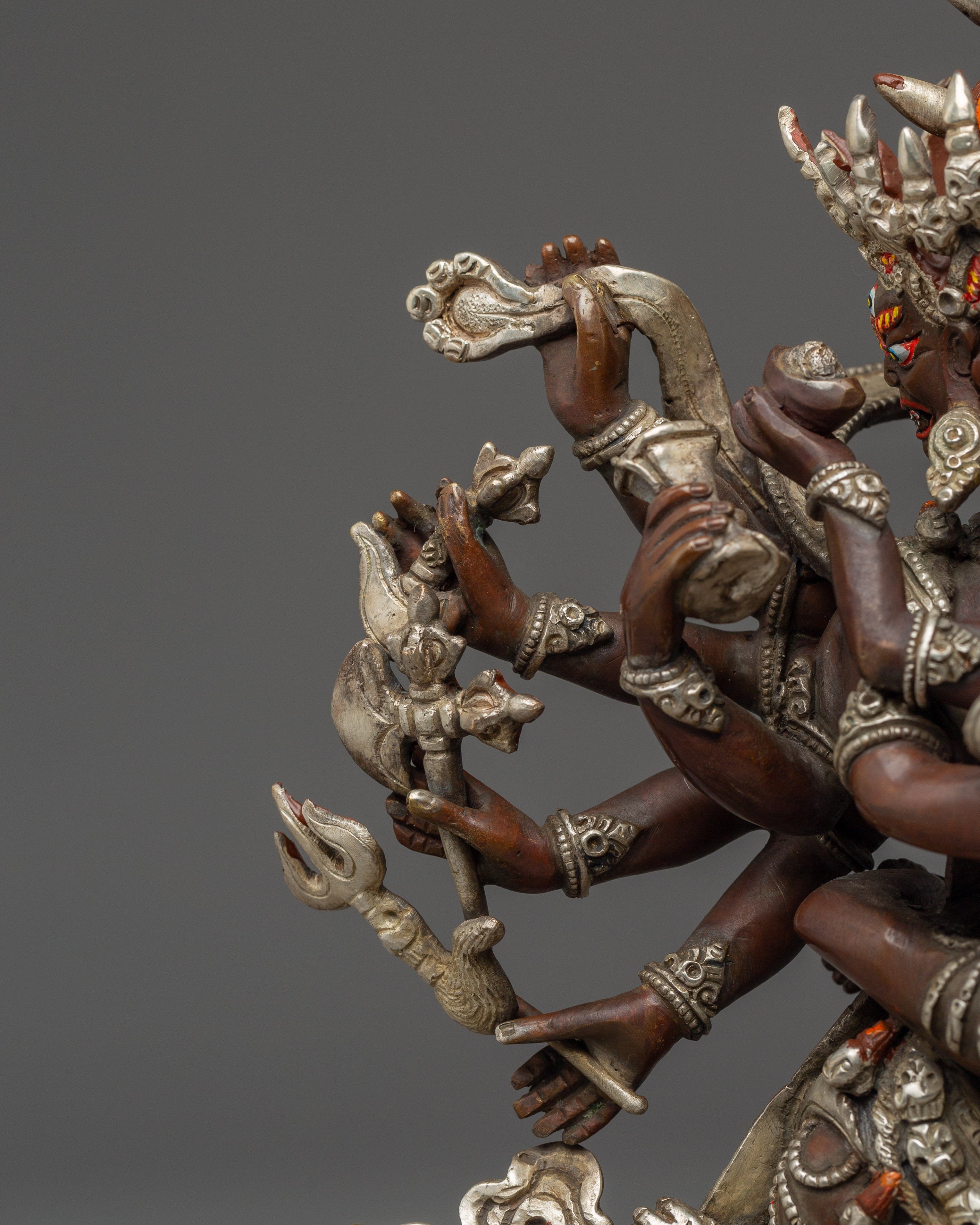 Chakrasambhara Statue in Oxidized Copper | Fierce Wisdom and Protection