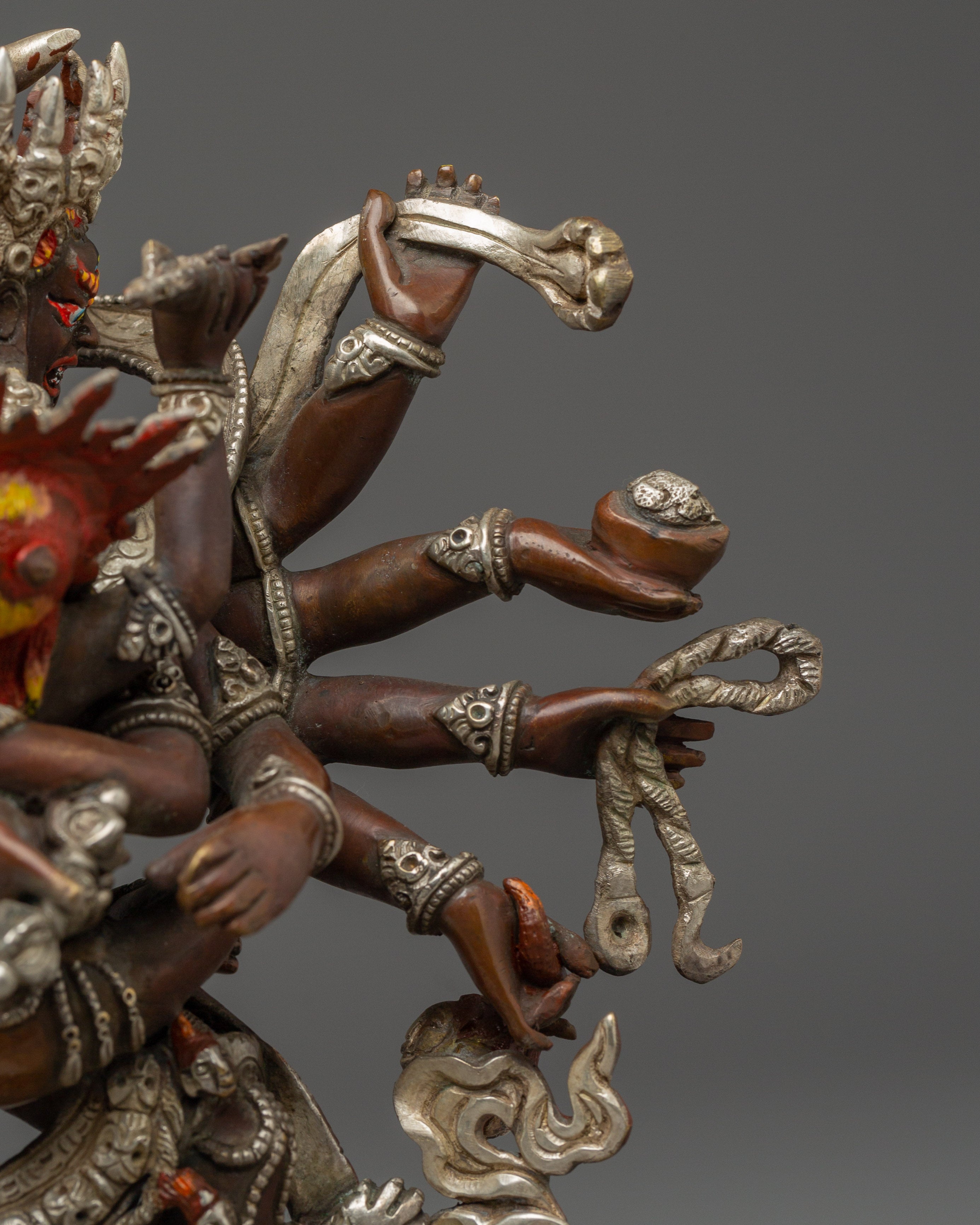 Chakrasambhara Statue in Oxidized Copper | Fierce Wisdom and Protection
