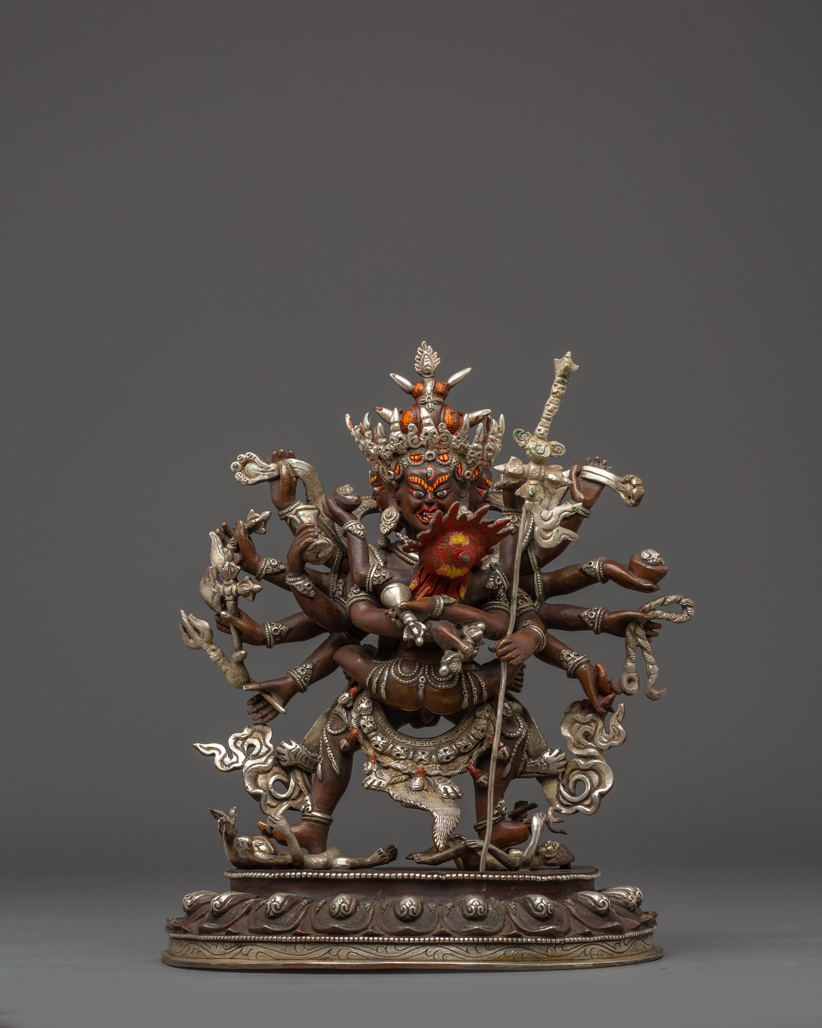 Chakrasambhara Statue in Oxidized Copper | Fierce Wisdom and Protection