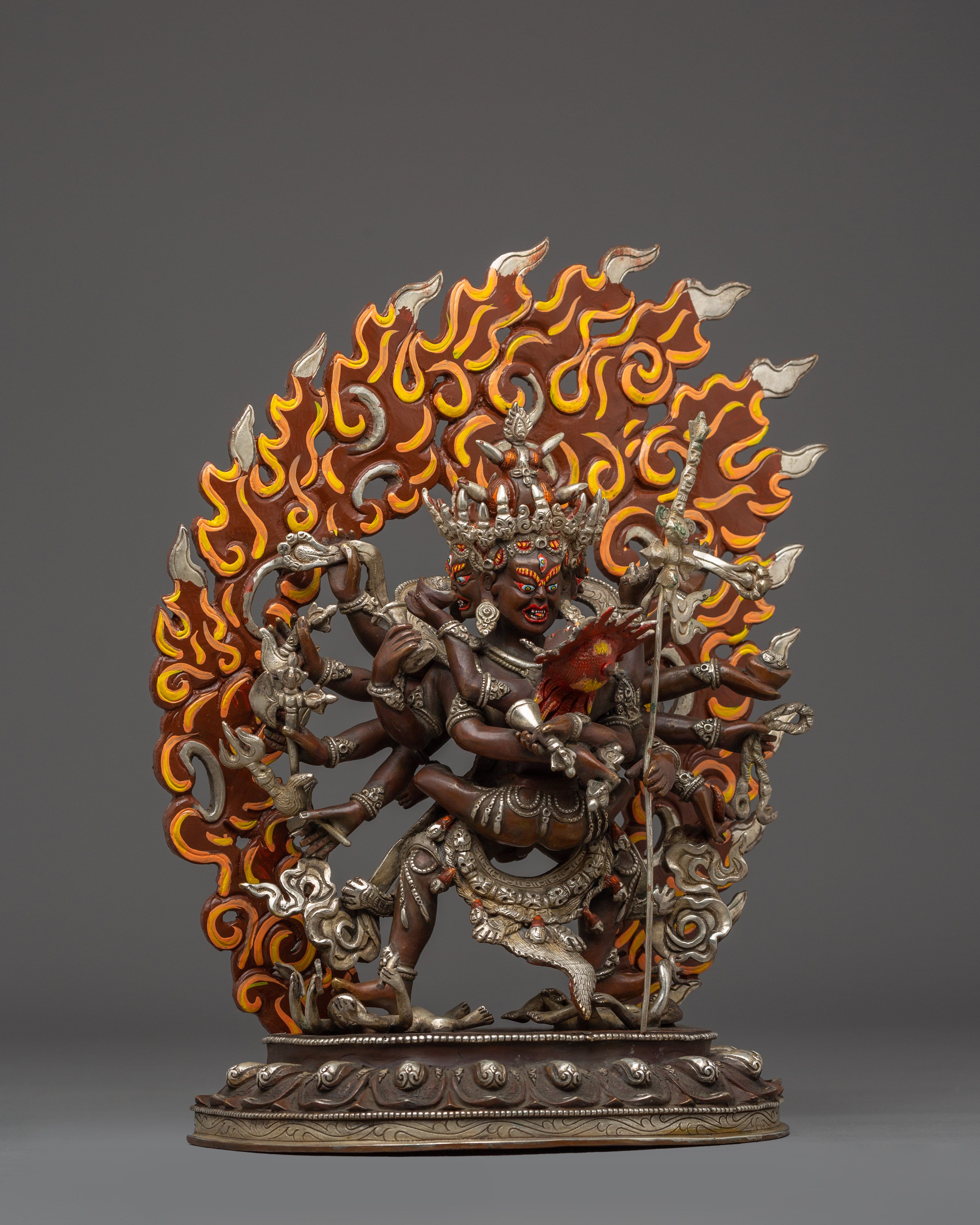 Chakrasambhara Statue in Oxidized Copper | Fierce Wisdom and Protection