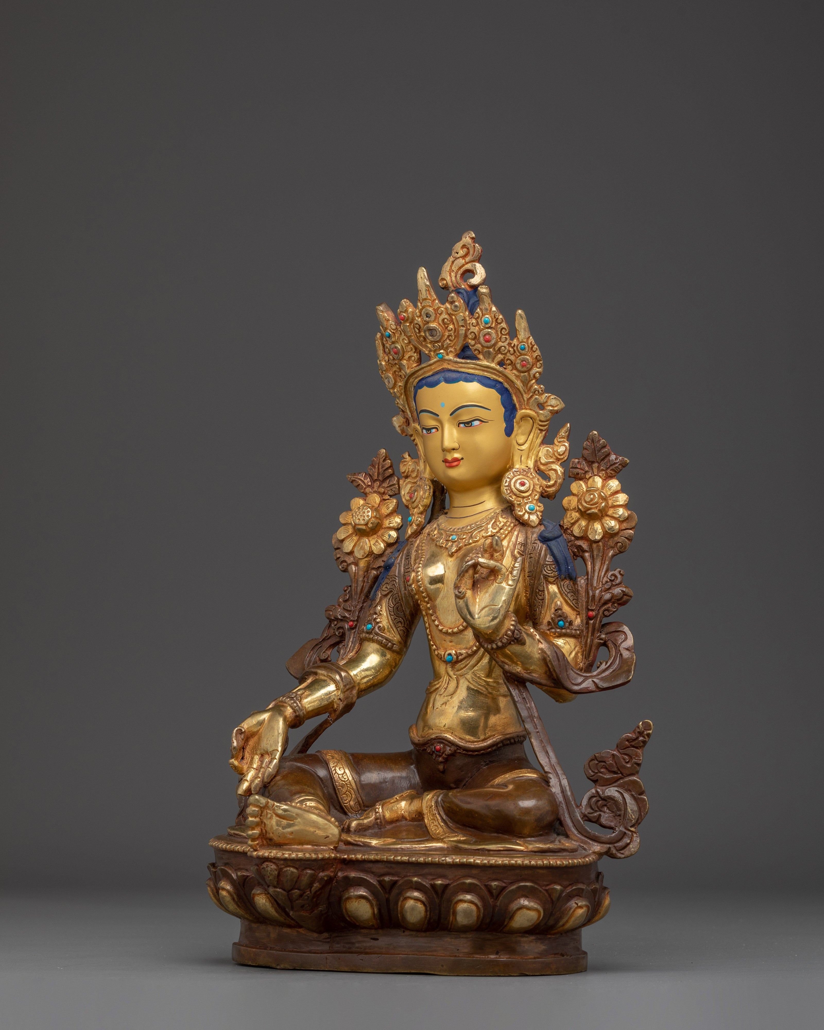 Religious Art of Green Tara | Seven Eyed Deity