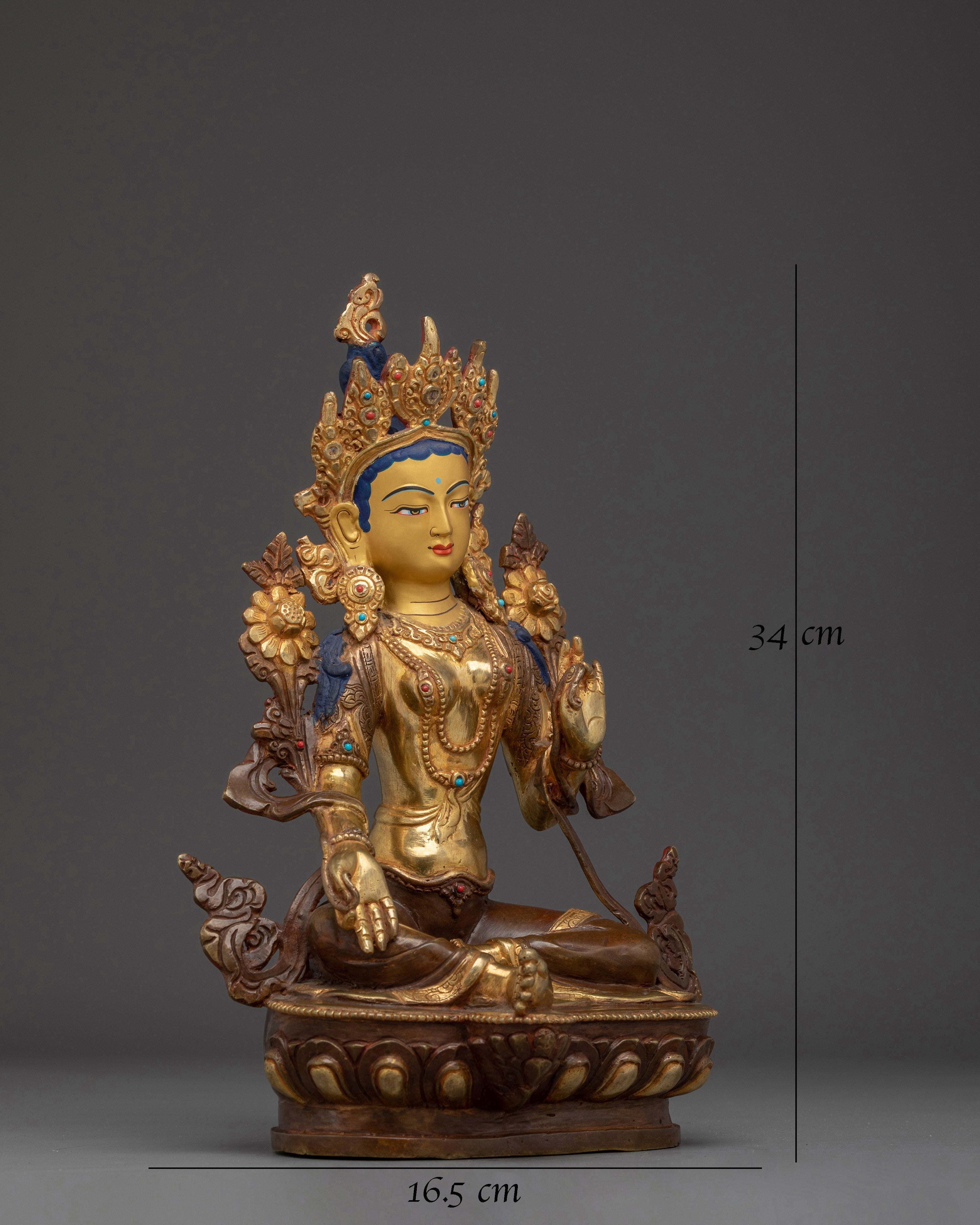 Religious Art of Green Tara | Seven Eyed Deity