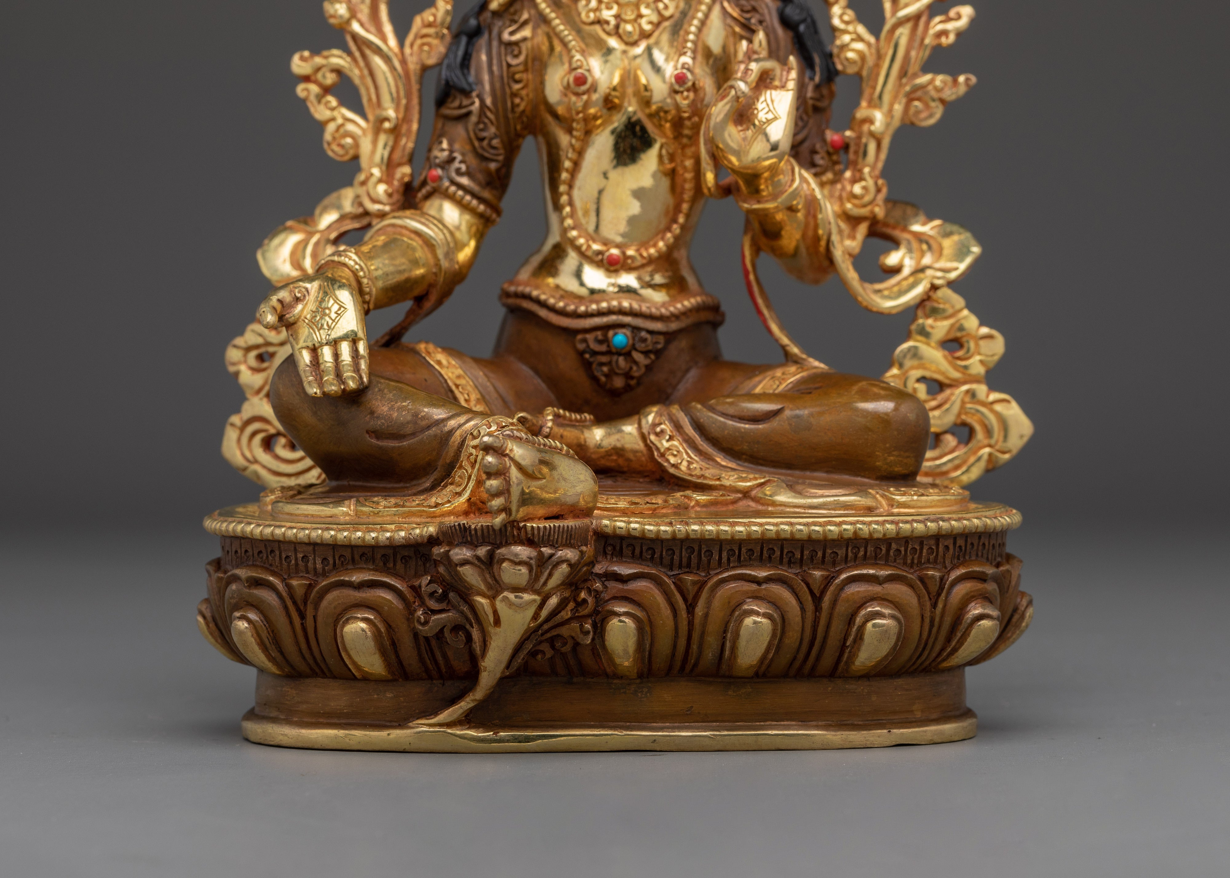 Handmade Religious Art of Green Tara | Goddess of Compassion