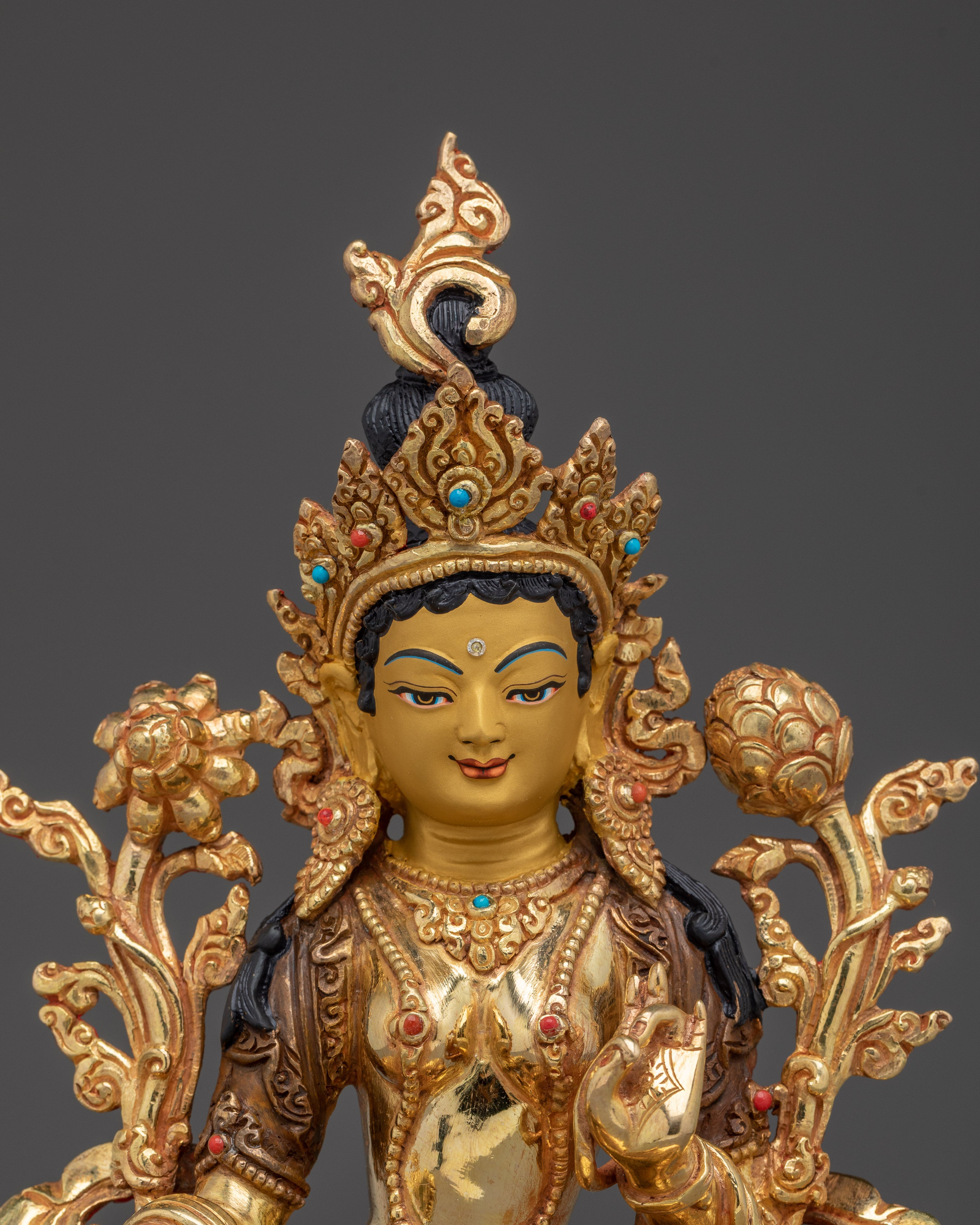 Handmade Religious Art of Green Tara | Goddess of Compassion