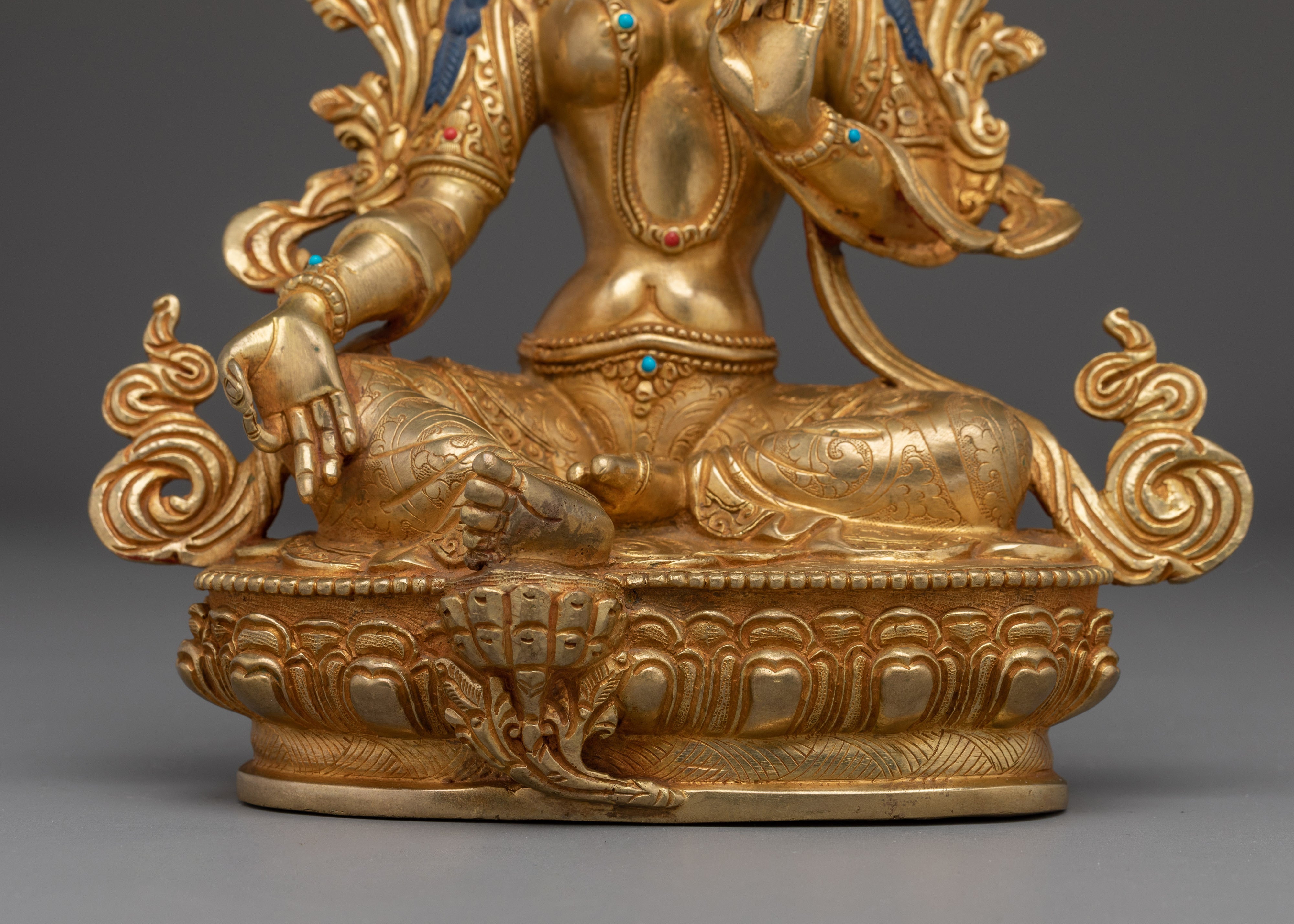 Handmade Buddhist Art of Green Tara | Goddess of Compassion