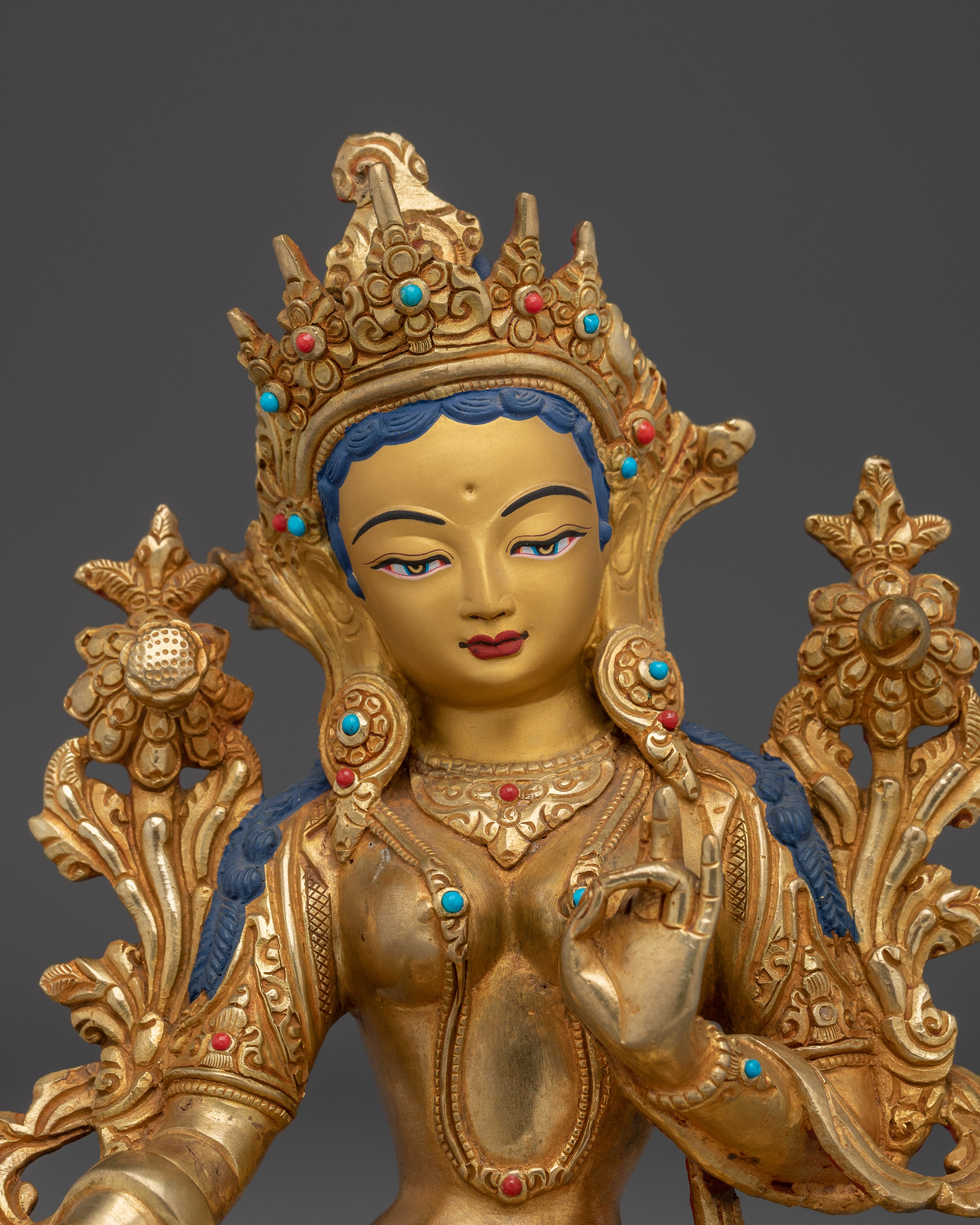 Handmade Buddhist Art of Green Tara | Goddess of Compassion