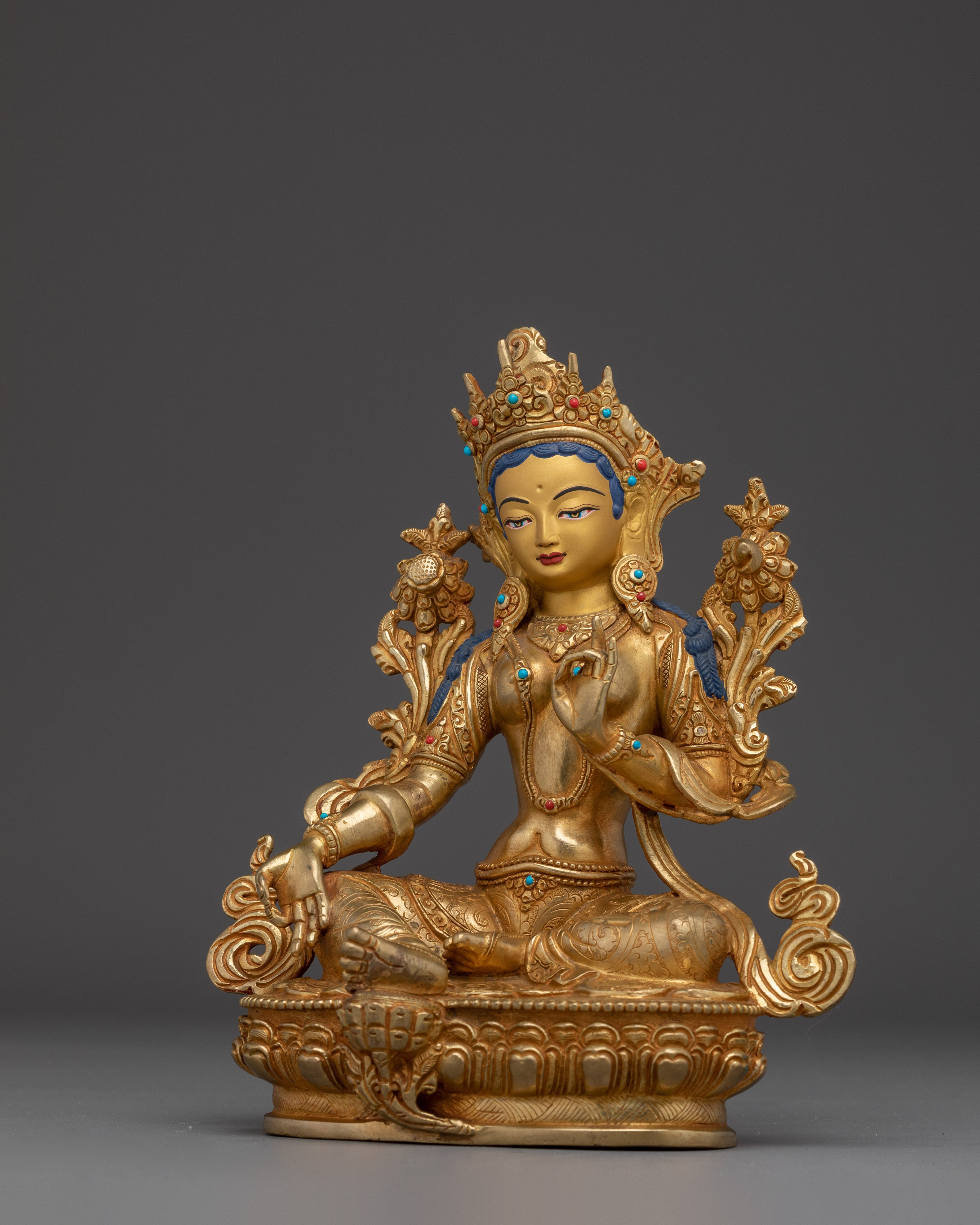 Handmade Buddhist Art of Green Tara | Goddess of Compassion