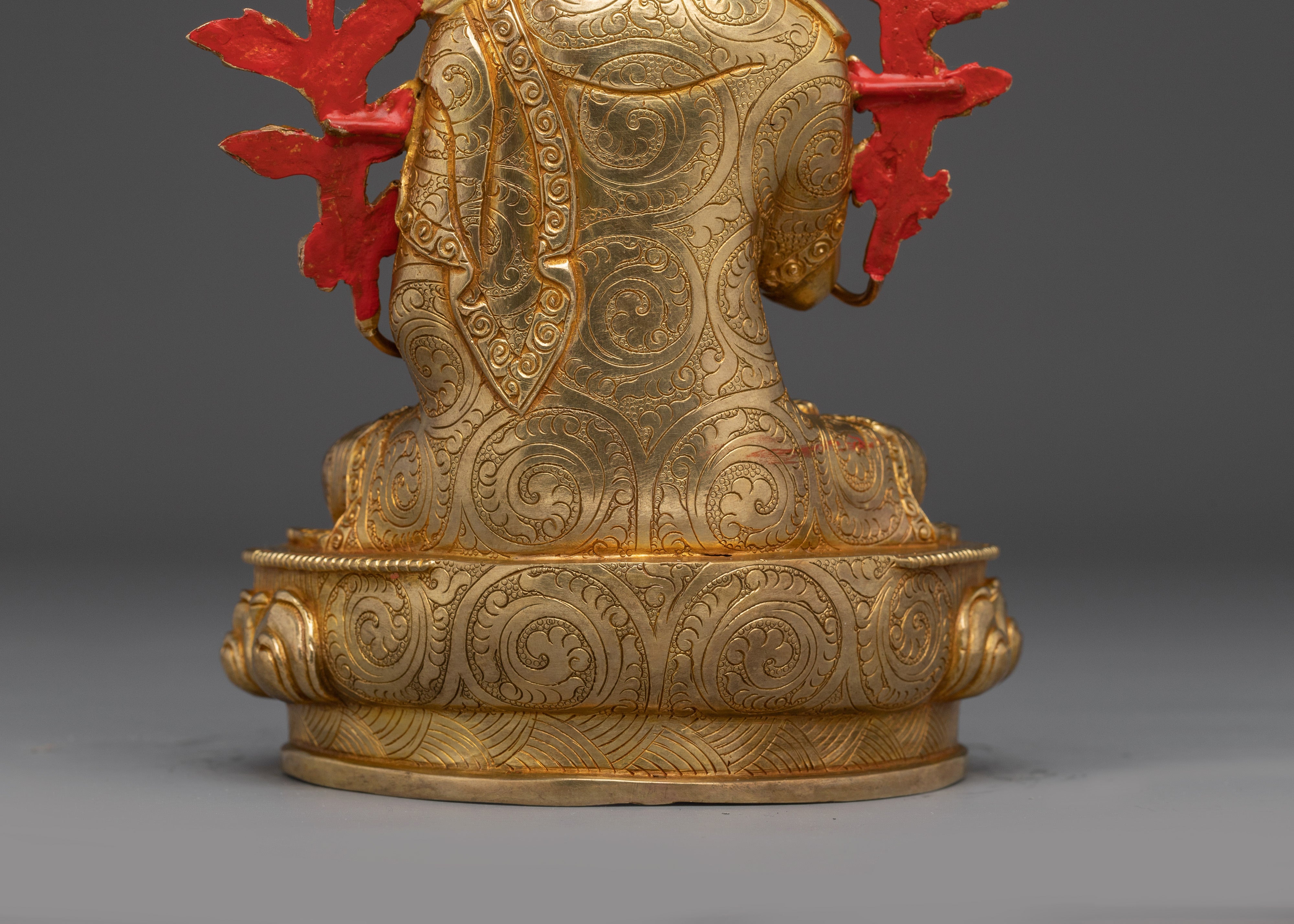 Longchenpa Statue in 24K Gold-Gilded | Tibetan Shrine Decor