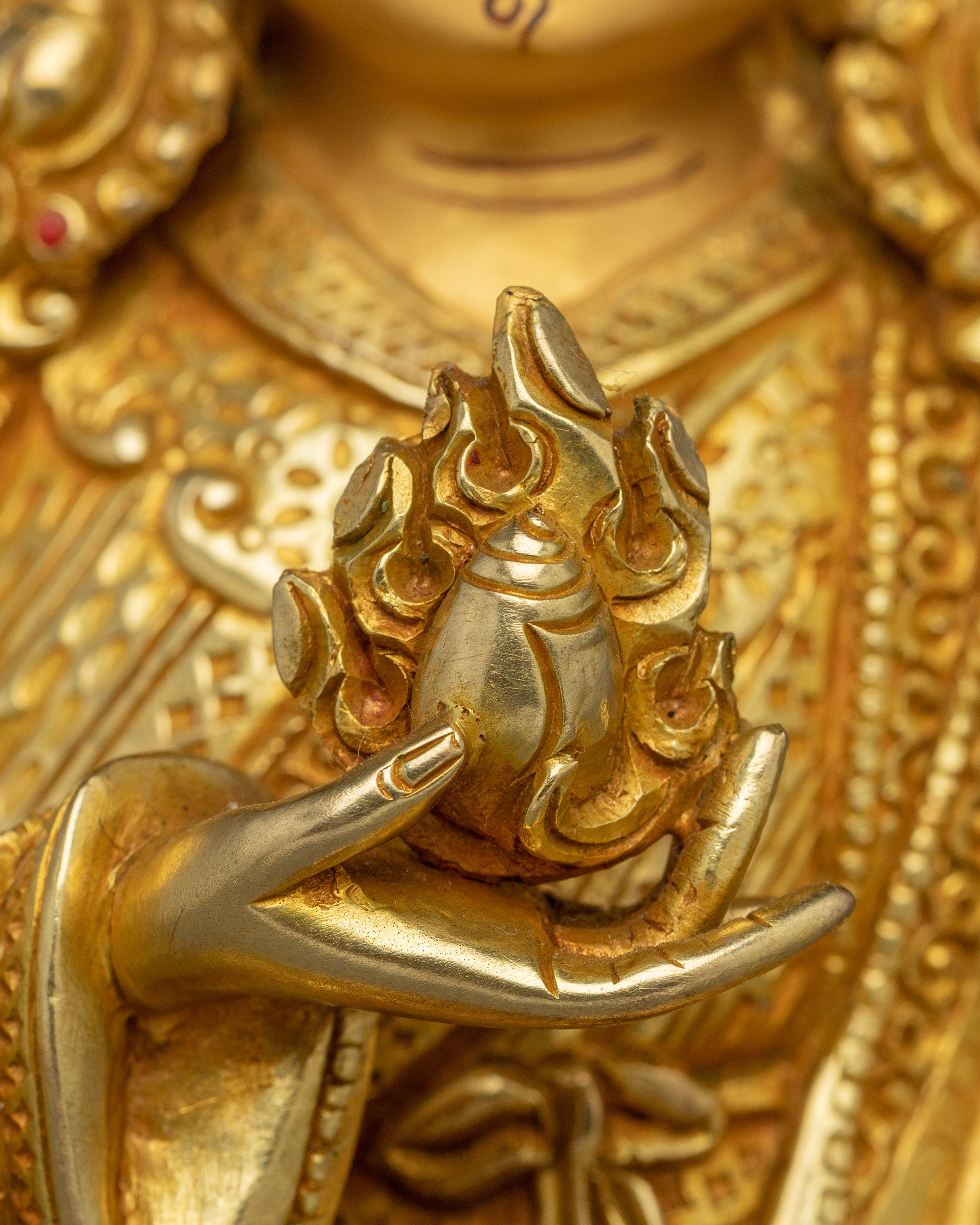 Golden Guru Norla Statue | Buddhist Spiritual Artwork