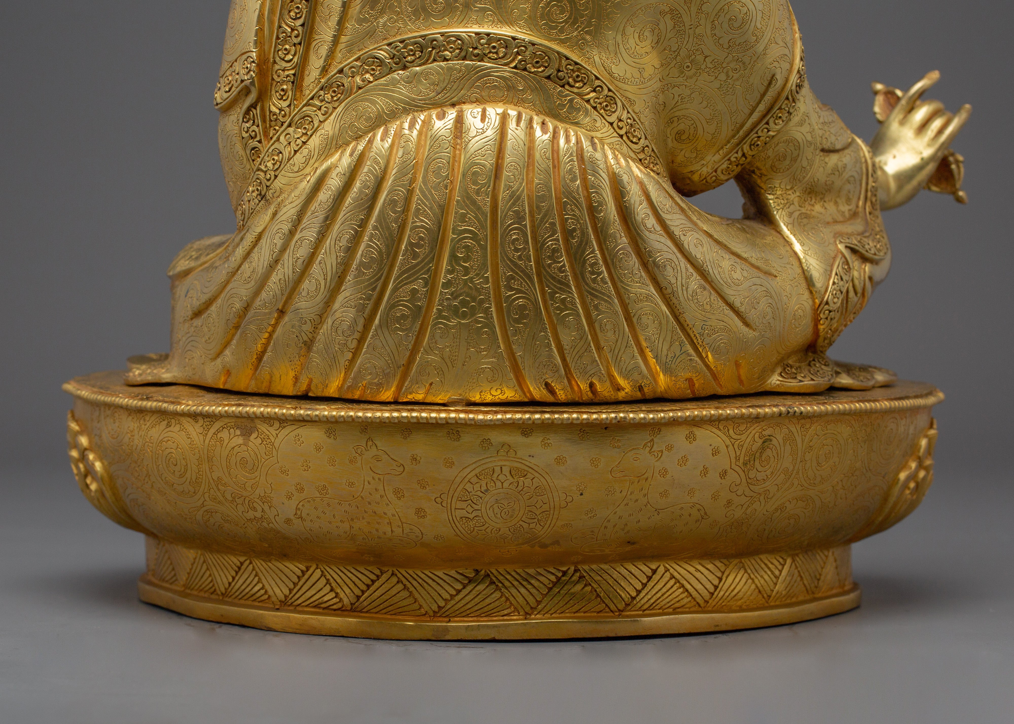 Guru Rinpoche Statue in 24K Gold-Gilded | Spiritual Power, Protection & Enlightenment