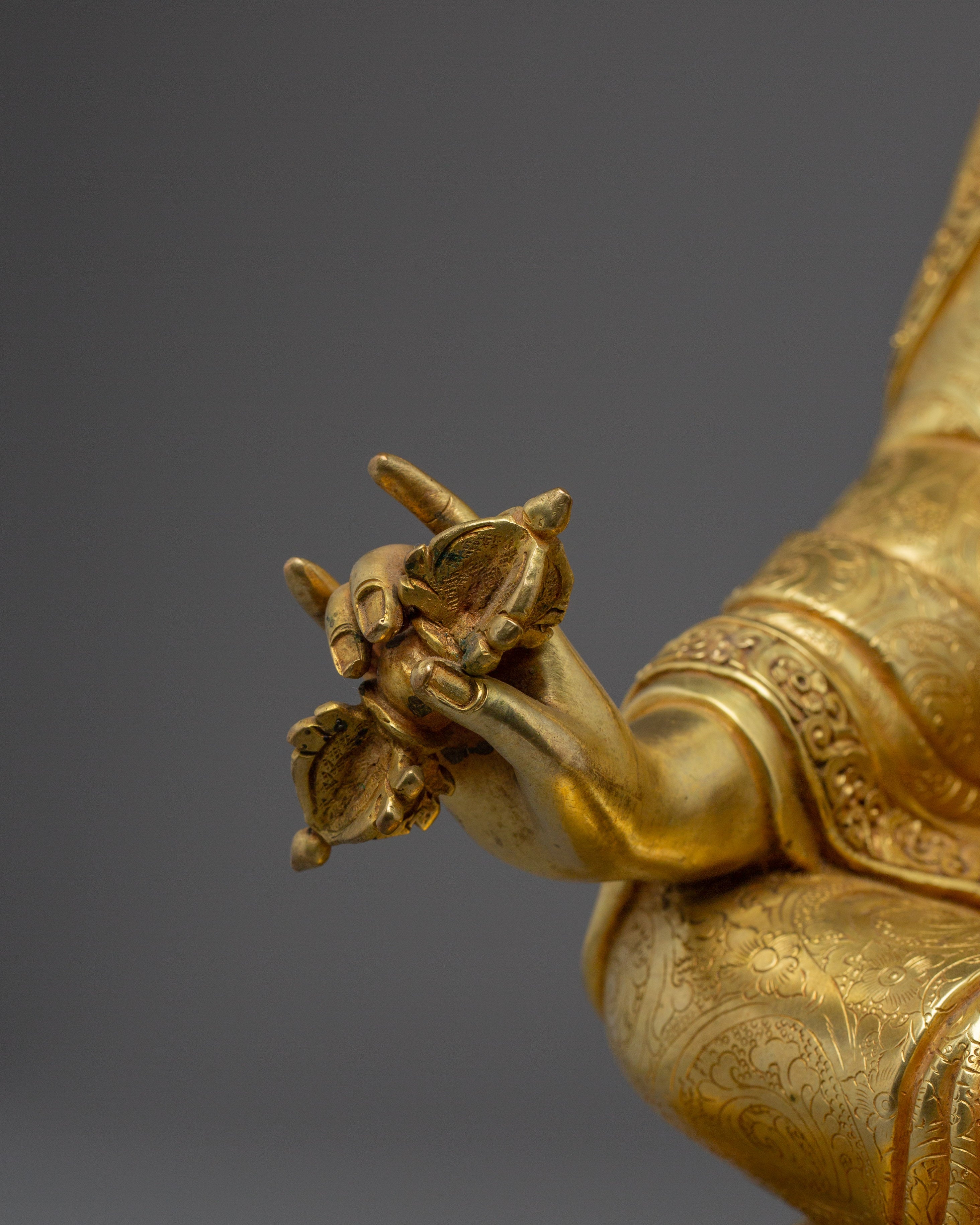 Guru Rinpoche Statue in 24K Gold-Gilded | Spiritual Power, Protection & Enlightenment