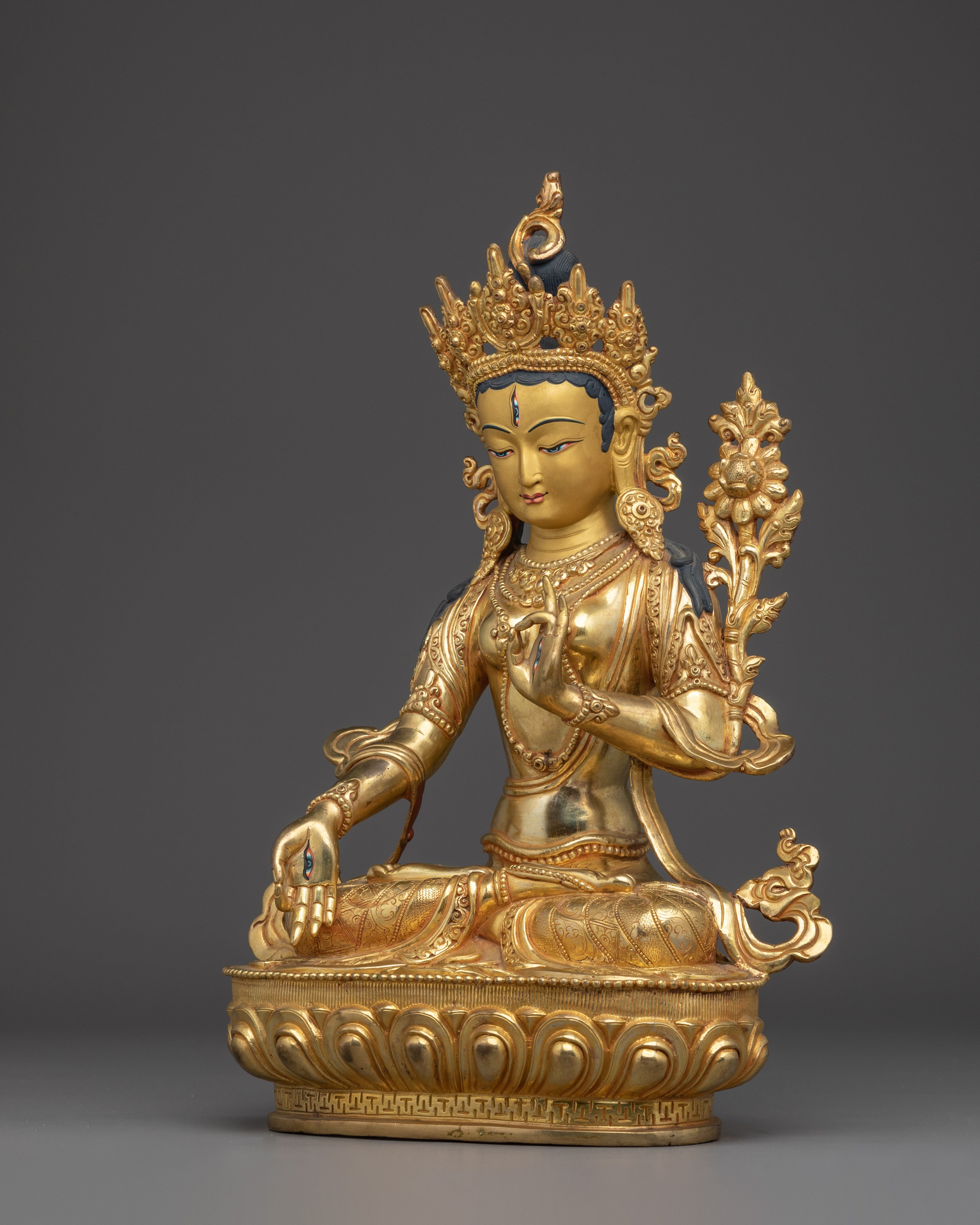 White Tara Altar Statue for Longevity | Buddhist Art for Altar & Meditation