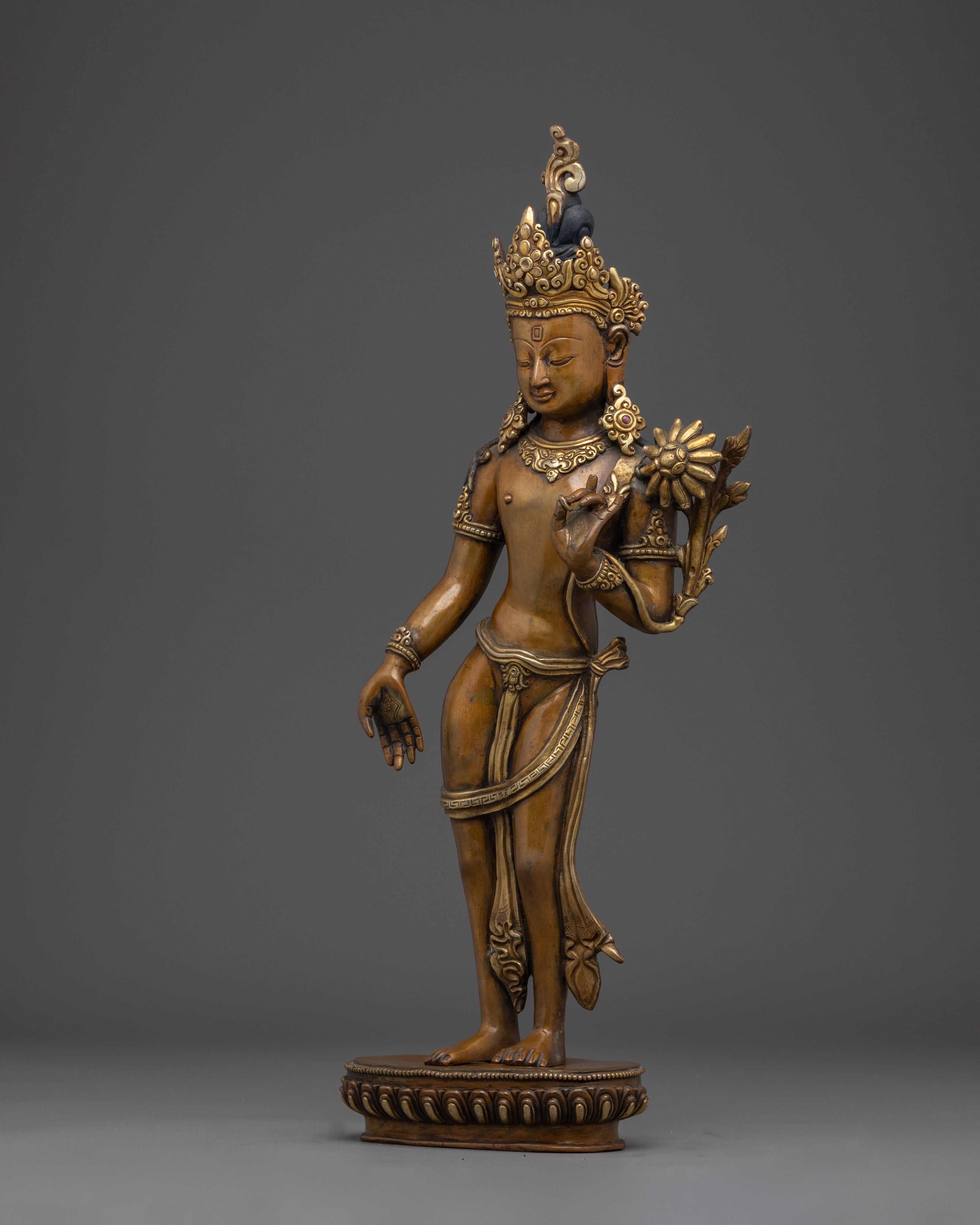 Handmade Standing Chenrezig Sculpture | Bodhisattva of Compassion