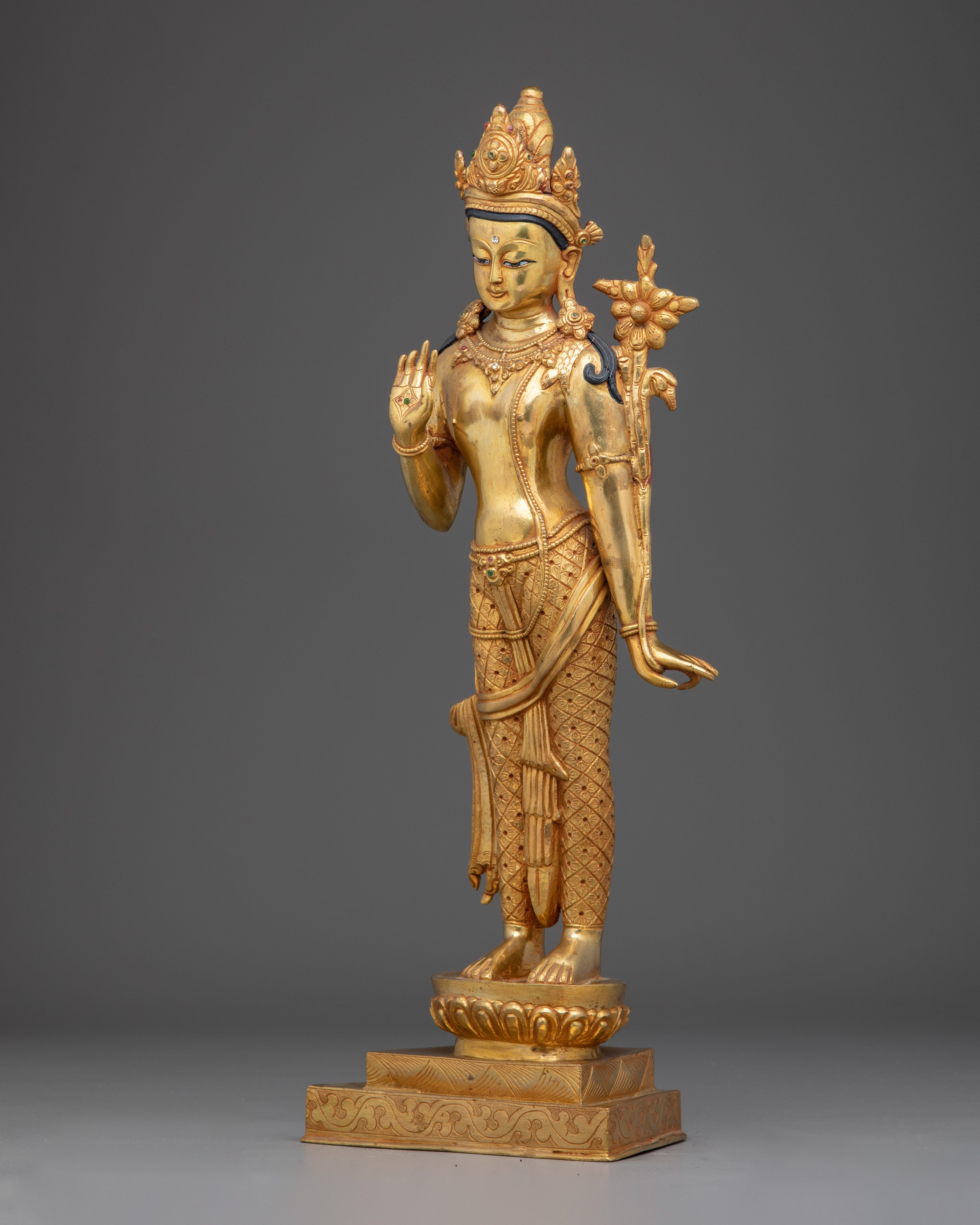 Himalayan Standing Chenrezig Statue | Avalokiteshvara Sculpture