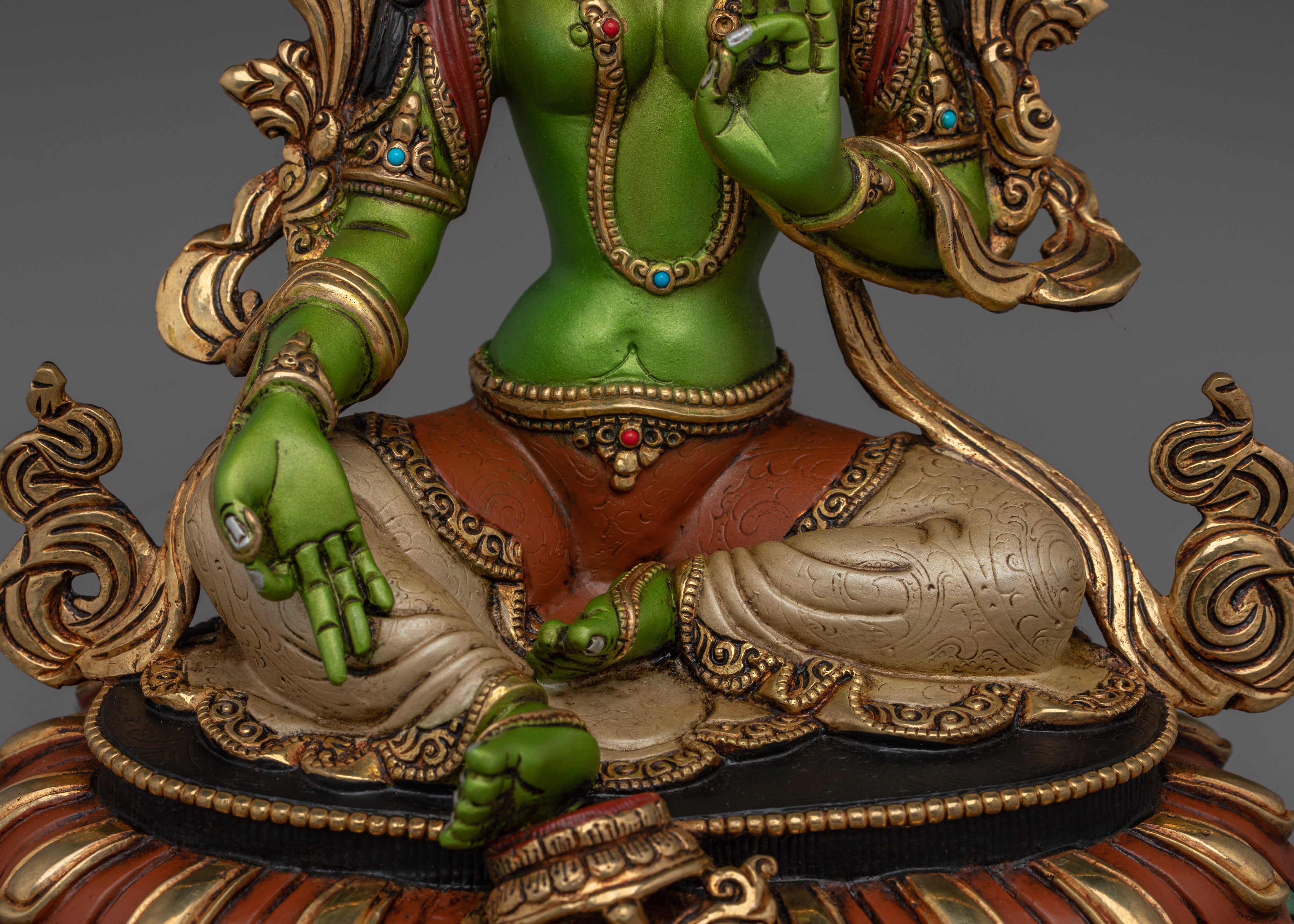 Compassionate Divine Bodhisattva Green Tara Statue | Shyama Tara