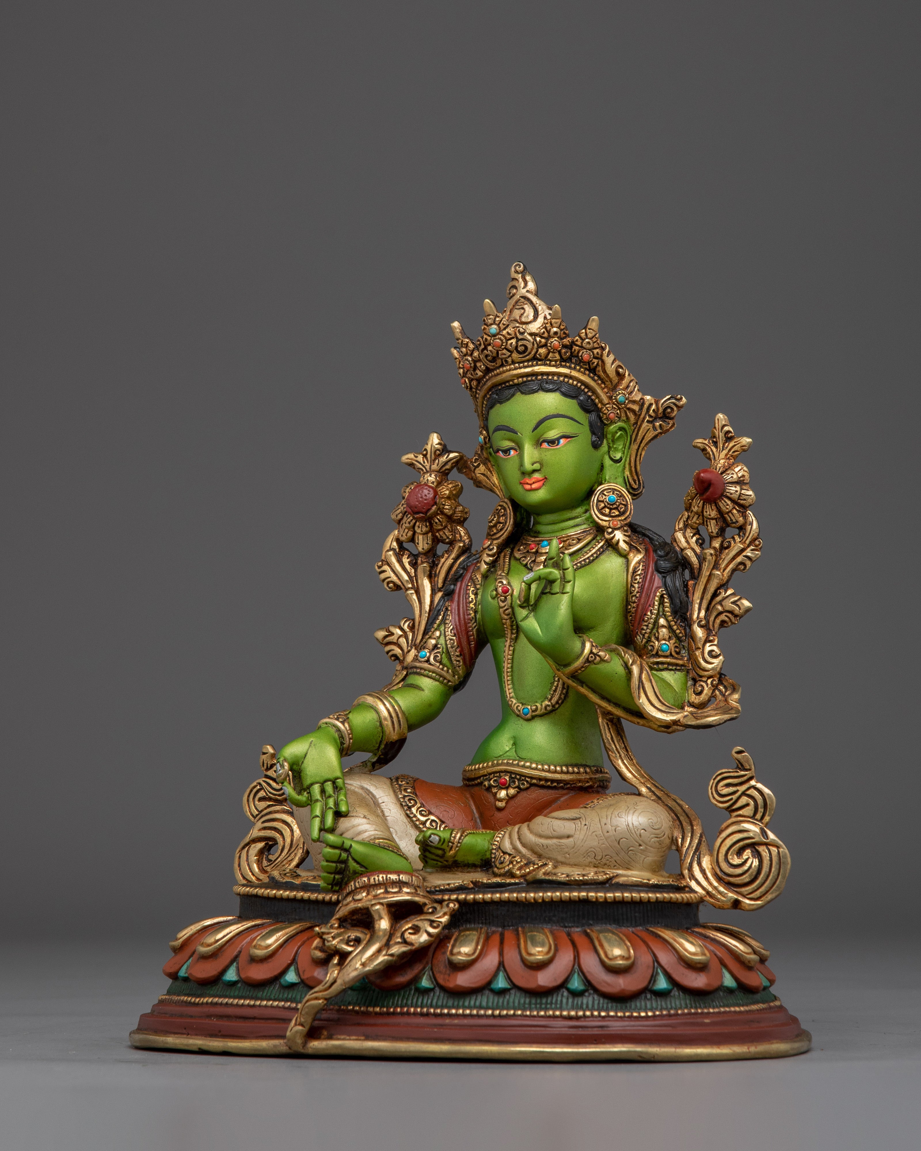 Compassionate Divine Bodhisattva Green Tara Statue | Shyama Tara