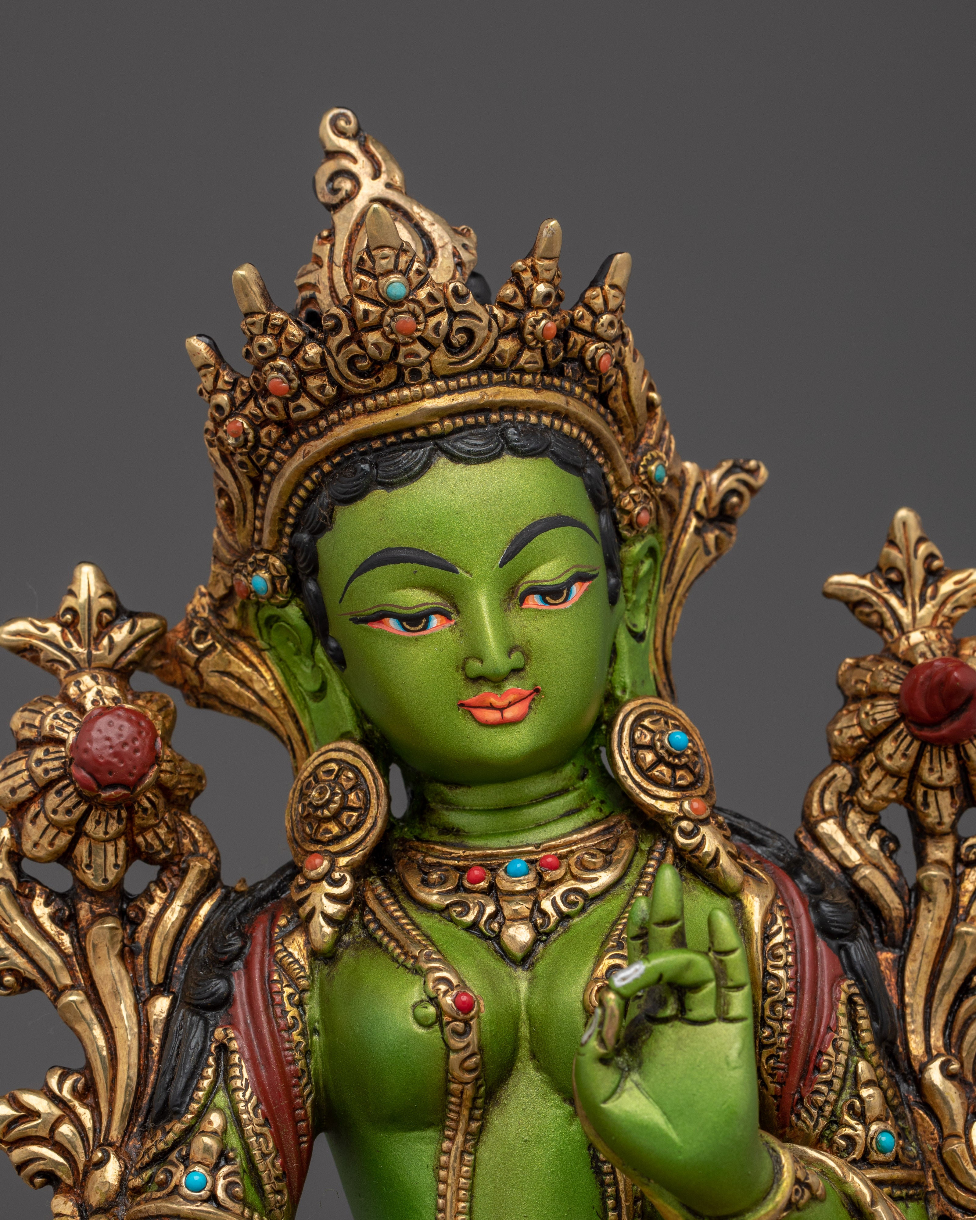 Compassionate Divine Bodhisattva Green Tara Statue | Shyama Tara