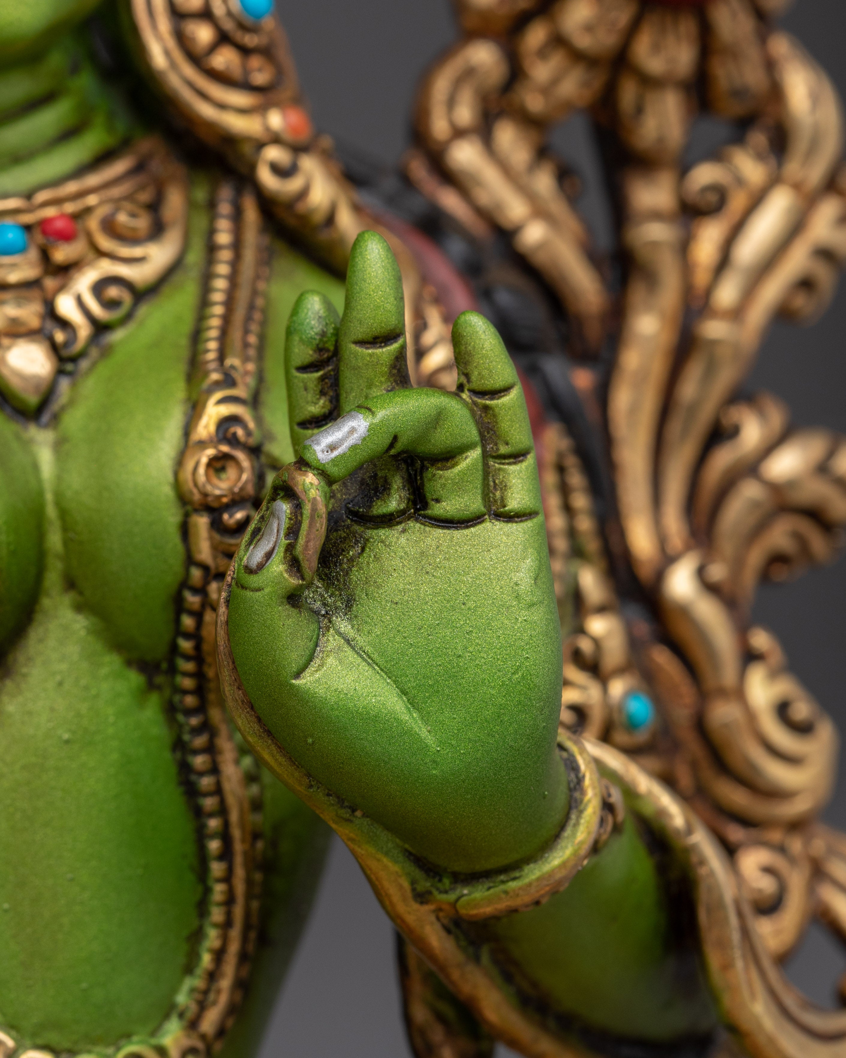 Compassionate Divine Bodhisattva Green Tara Statue | Shyama Tara