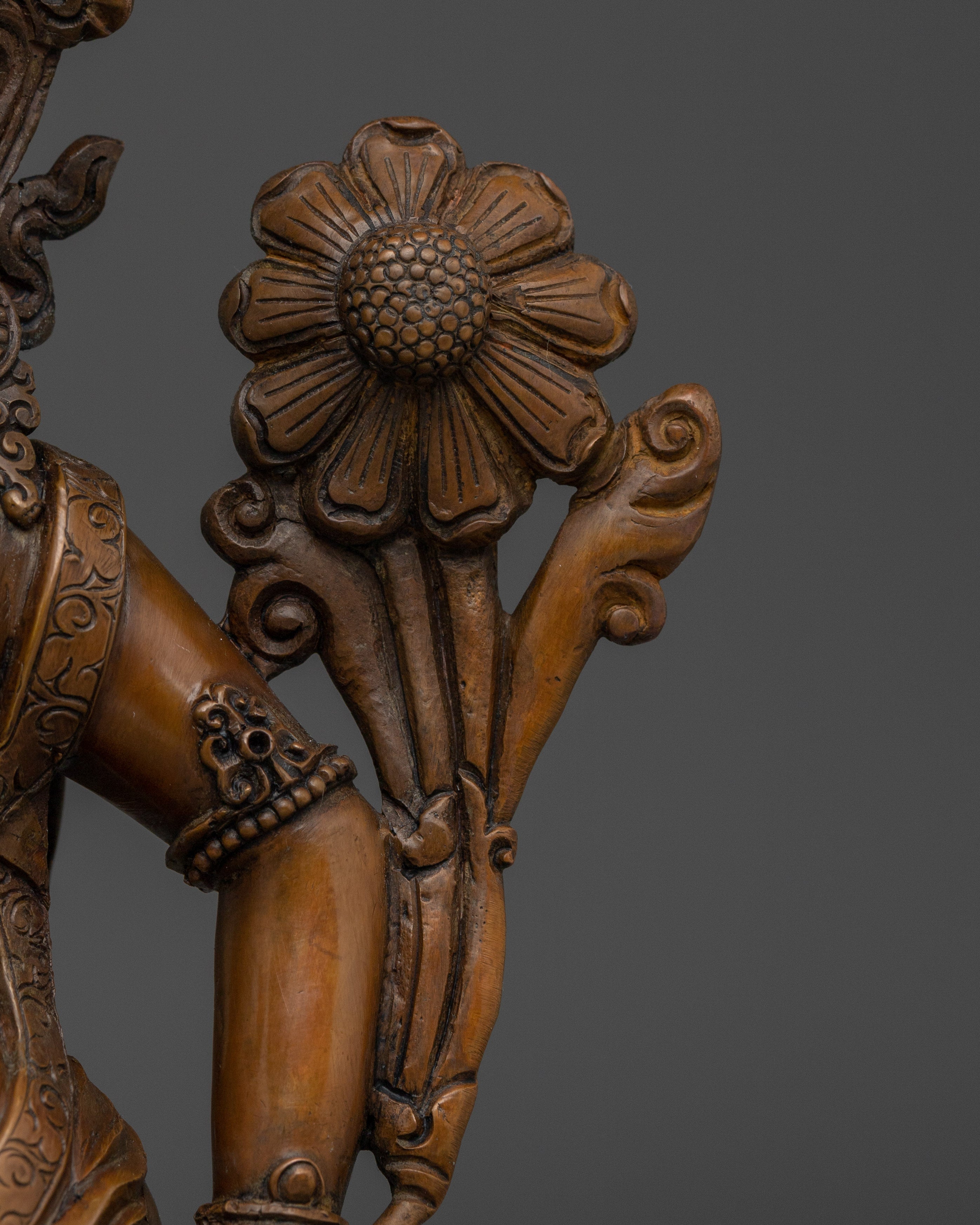Oxidized Copper Padmapani Statue | Manifestation of Avalokiteshvara