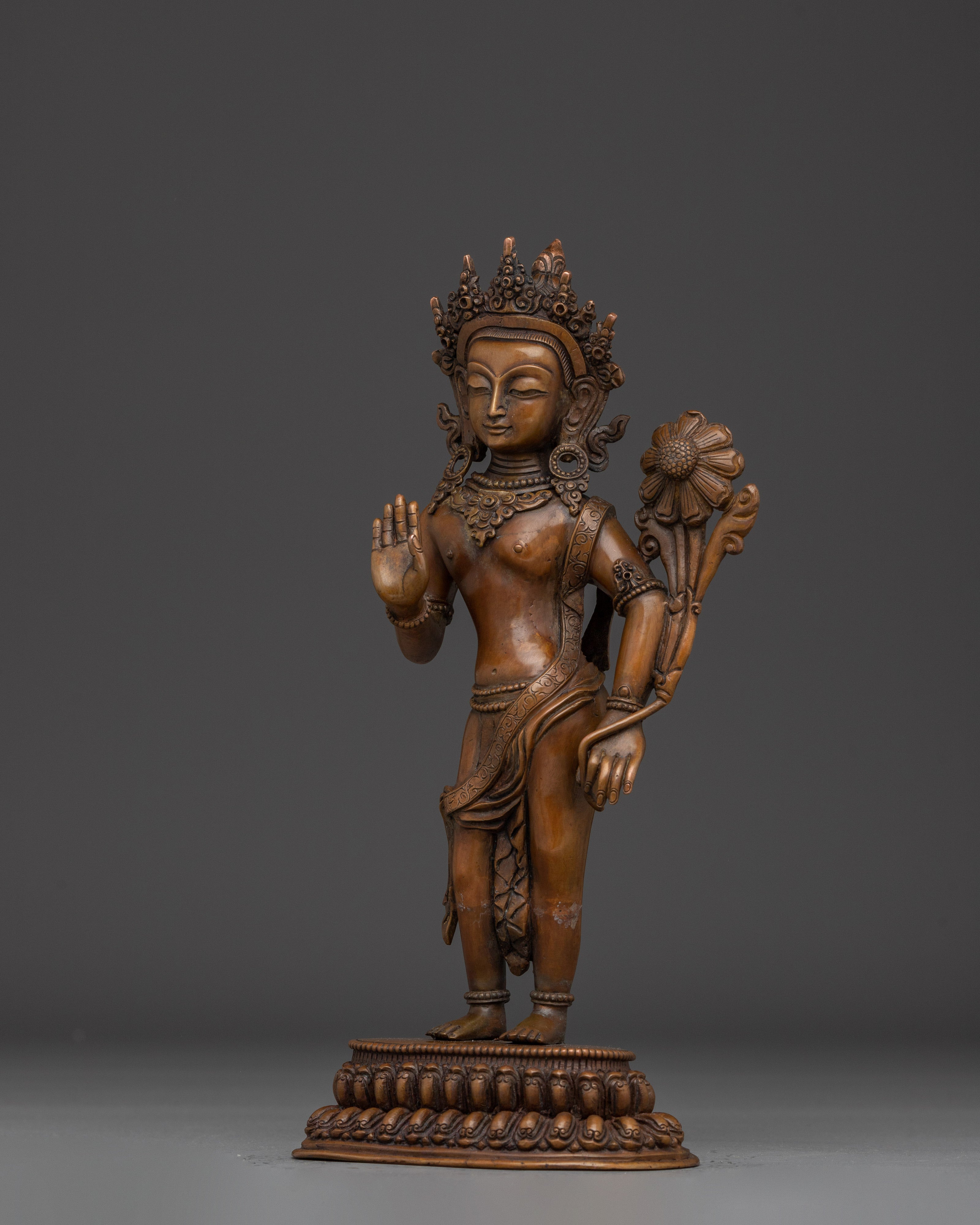 Oxidized Copper Padmapani Statue | Manifestation of Avalokiteshvara