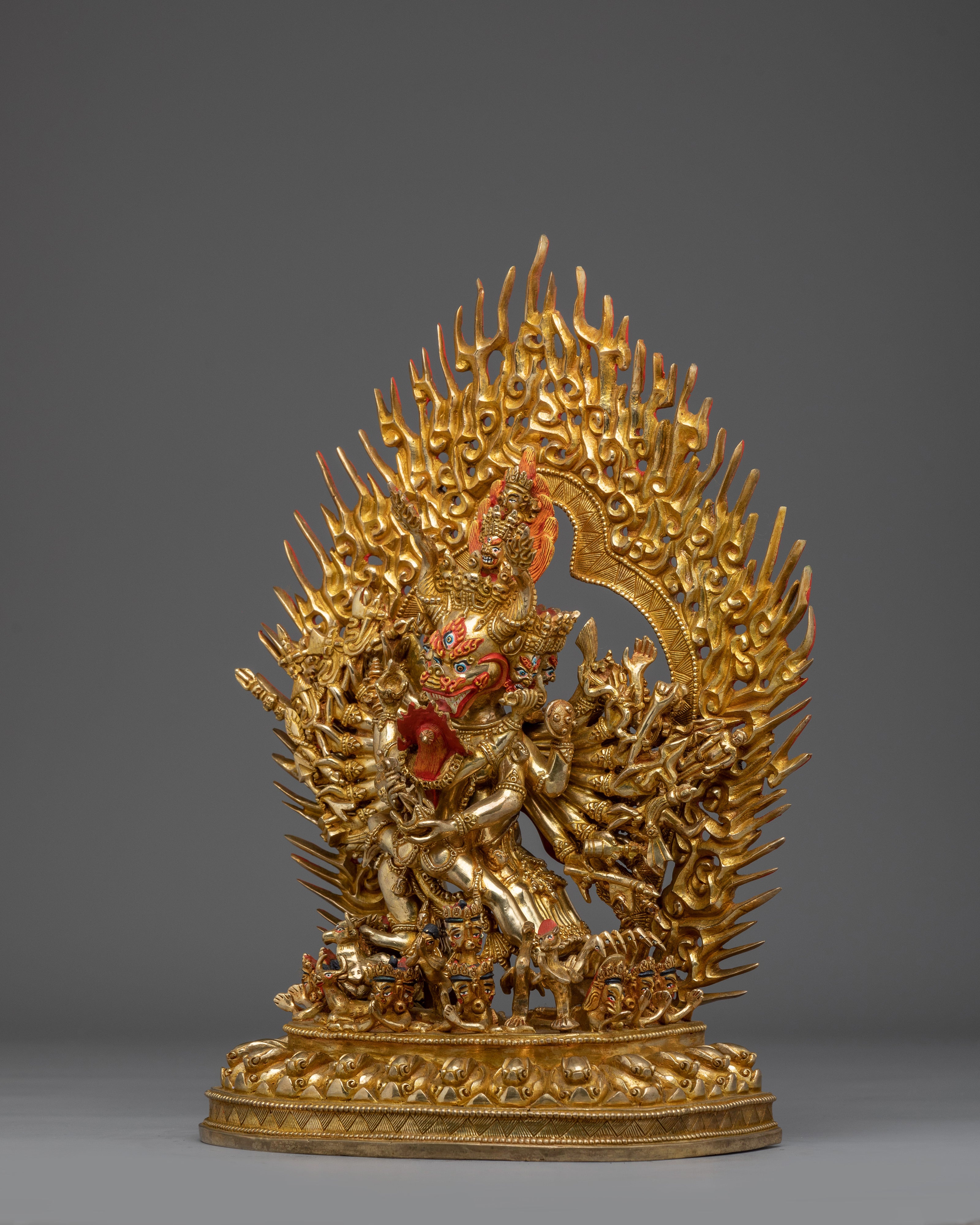 Wrathful Wisdom Deity Yamantaka | Handmade Himalayan Statue