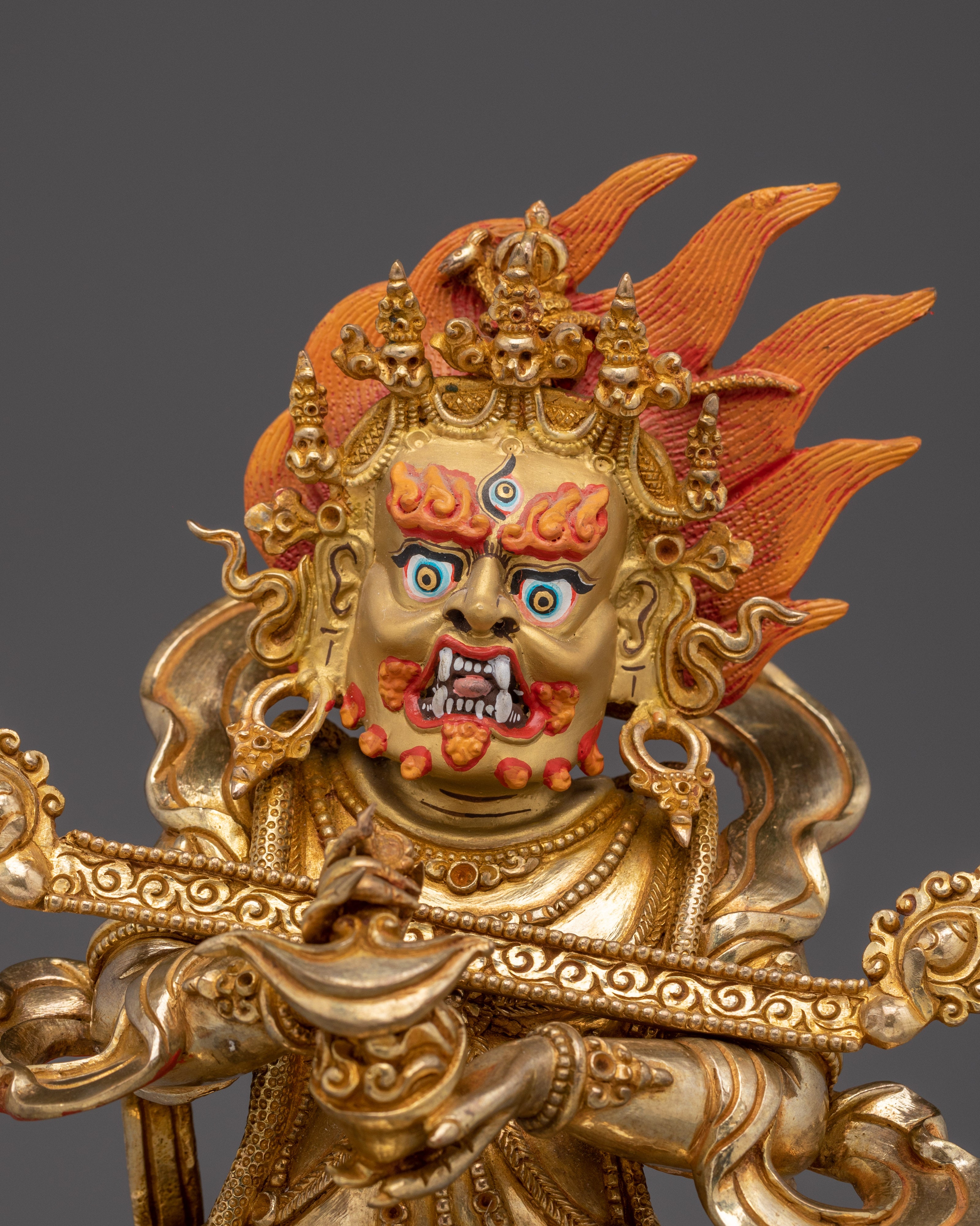 Wrathful Sakya Mahakala Sculpture | Protector Deity
