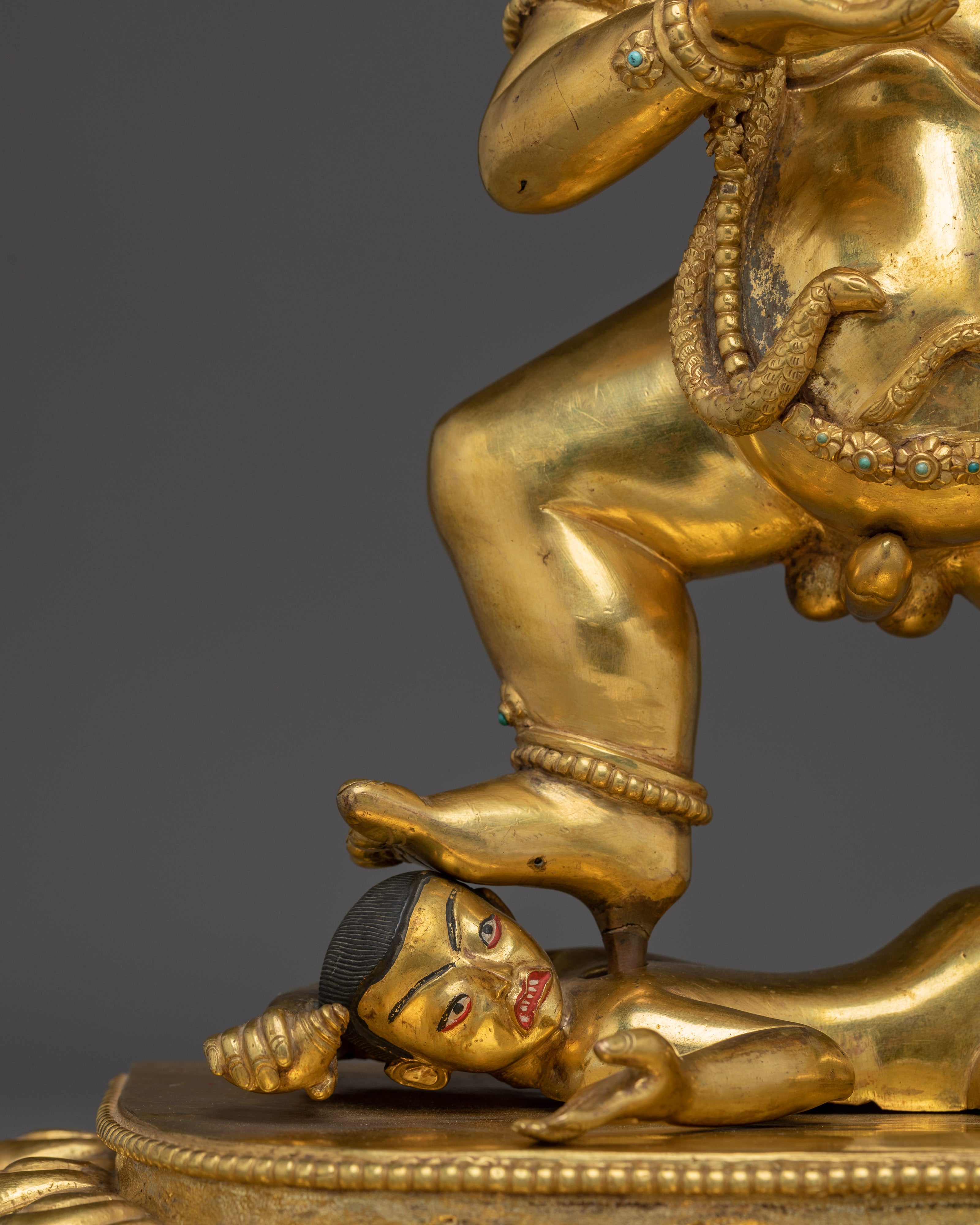 Black Dzambahala 24K Gold Tibetan Wealth Deity Statue | Tibetan Shrine and Spiritual Practices