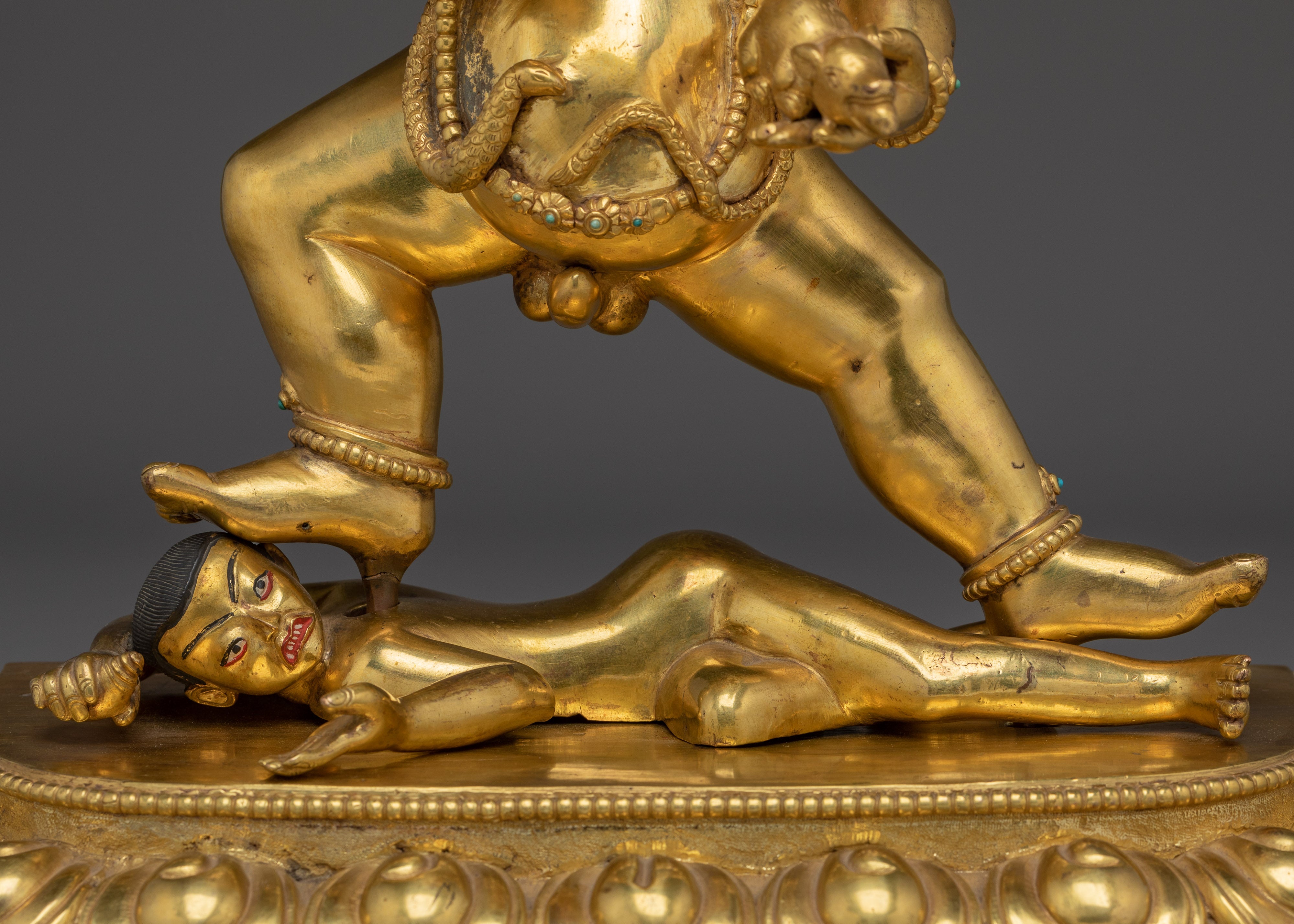 Black Dzambahala 24K Gold Tibetan Wealth Deity Statue | Tibetan Shrine and Spiritual Practices