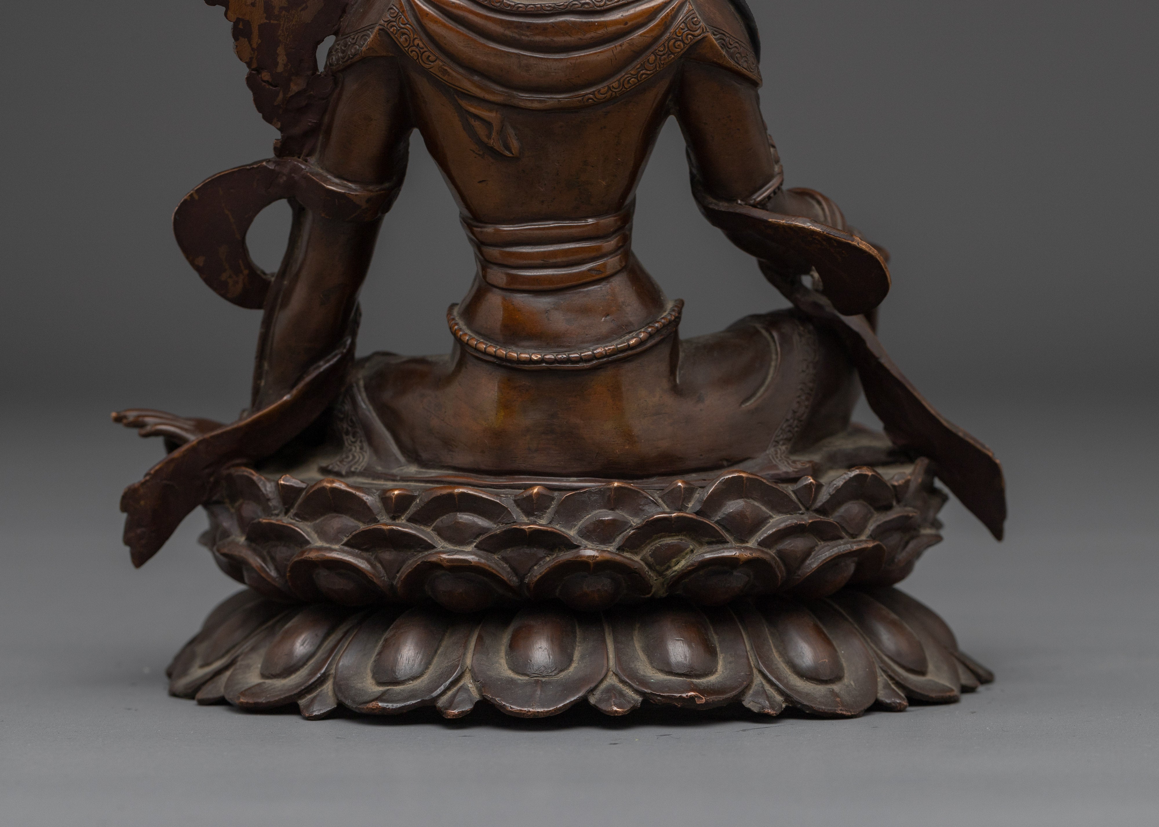 Oxidized Chenrezig Avalokiteshvara Statue | Compassion Buddha for Altar & Meditation