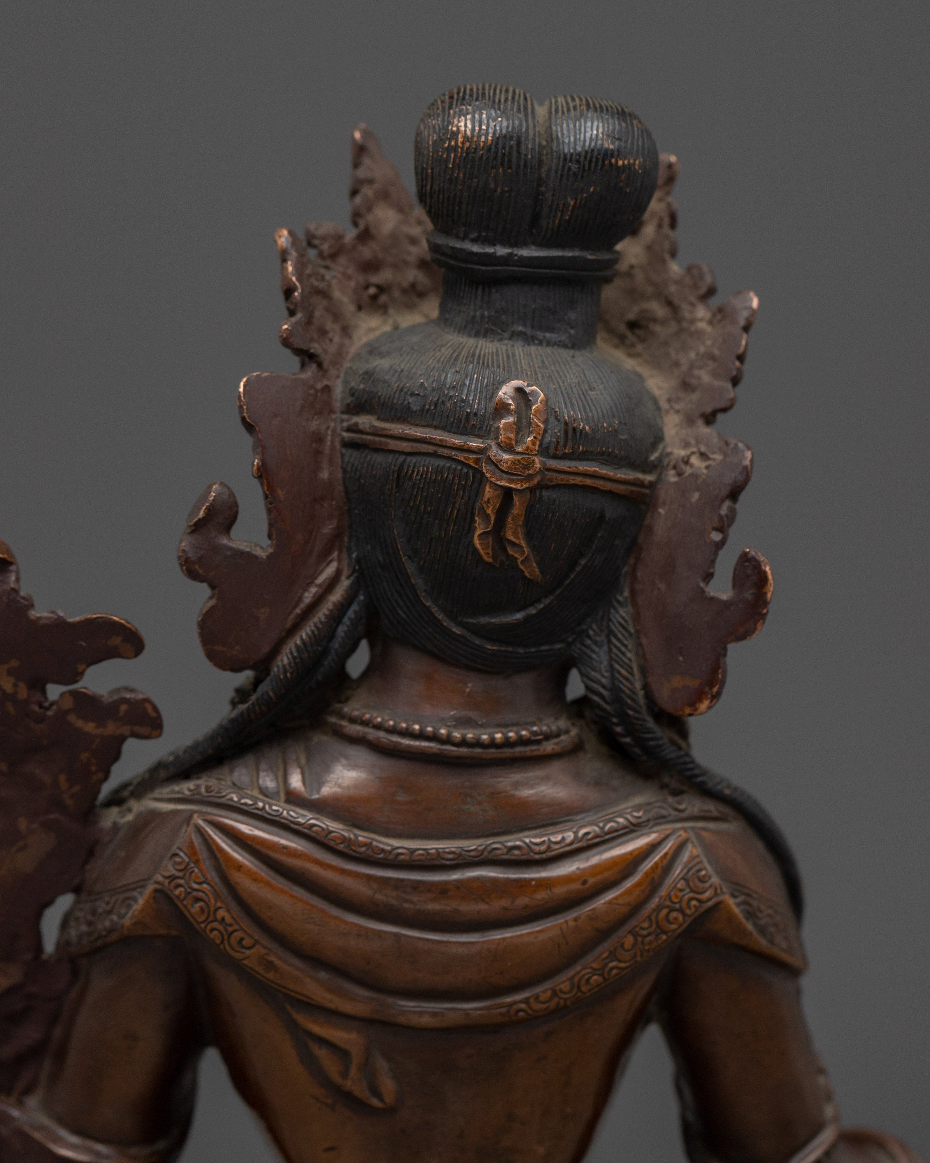 Oxidized Chenrezig Avalokiteshvara Statue | Compassion Buddha for Altar & Meditation