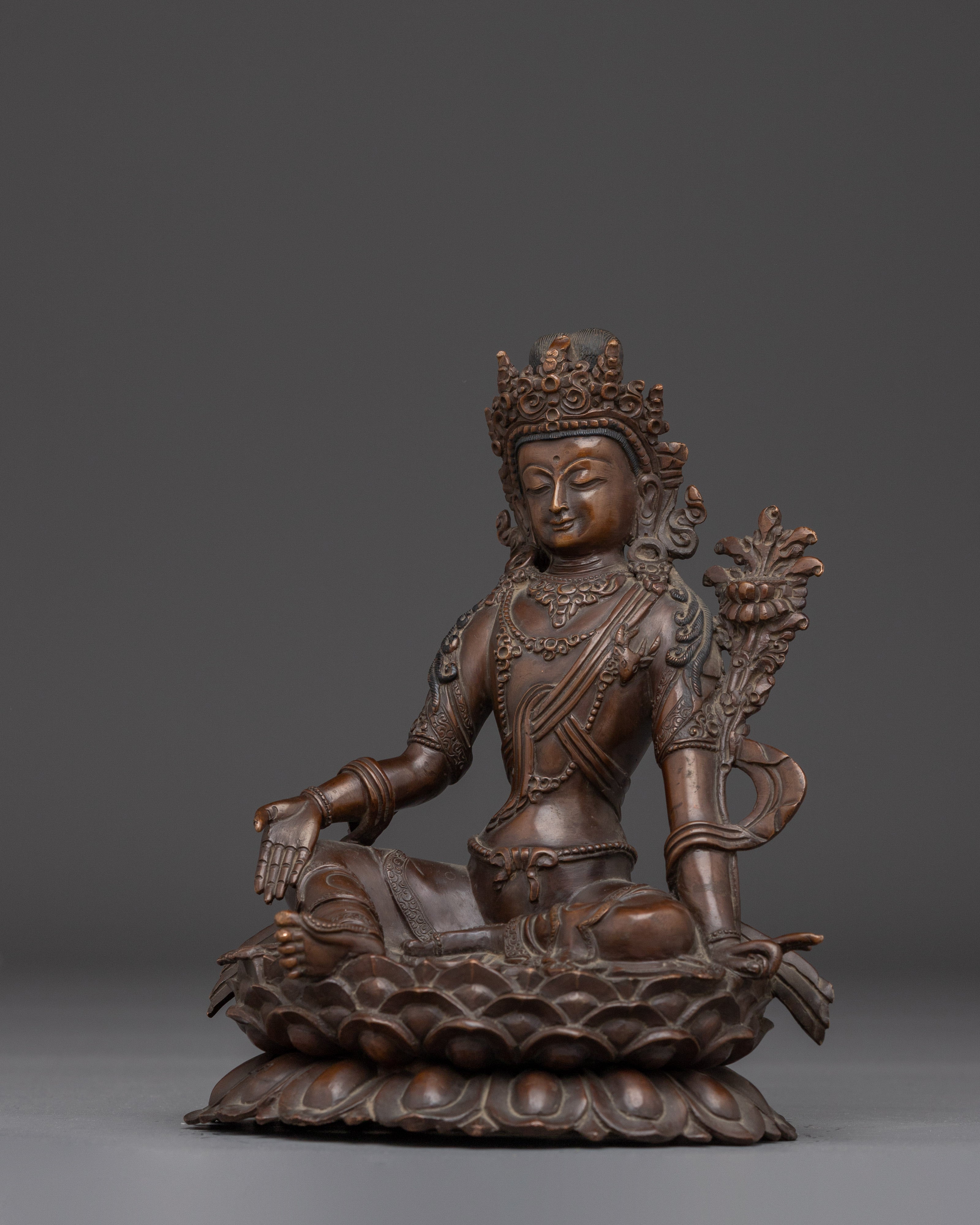 Oxidized Chenrezig Avalokiteshvara Statue | Compassion Buddha for Altar & Meditation