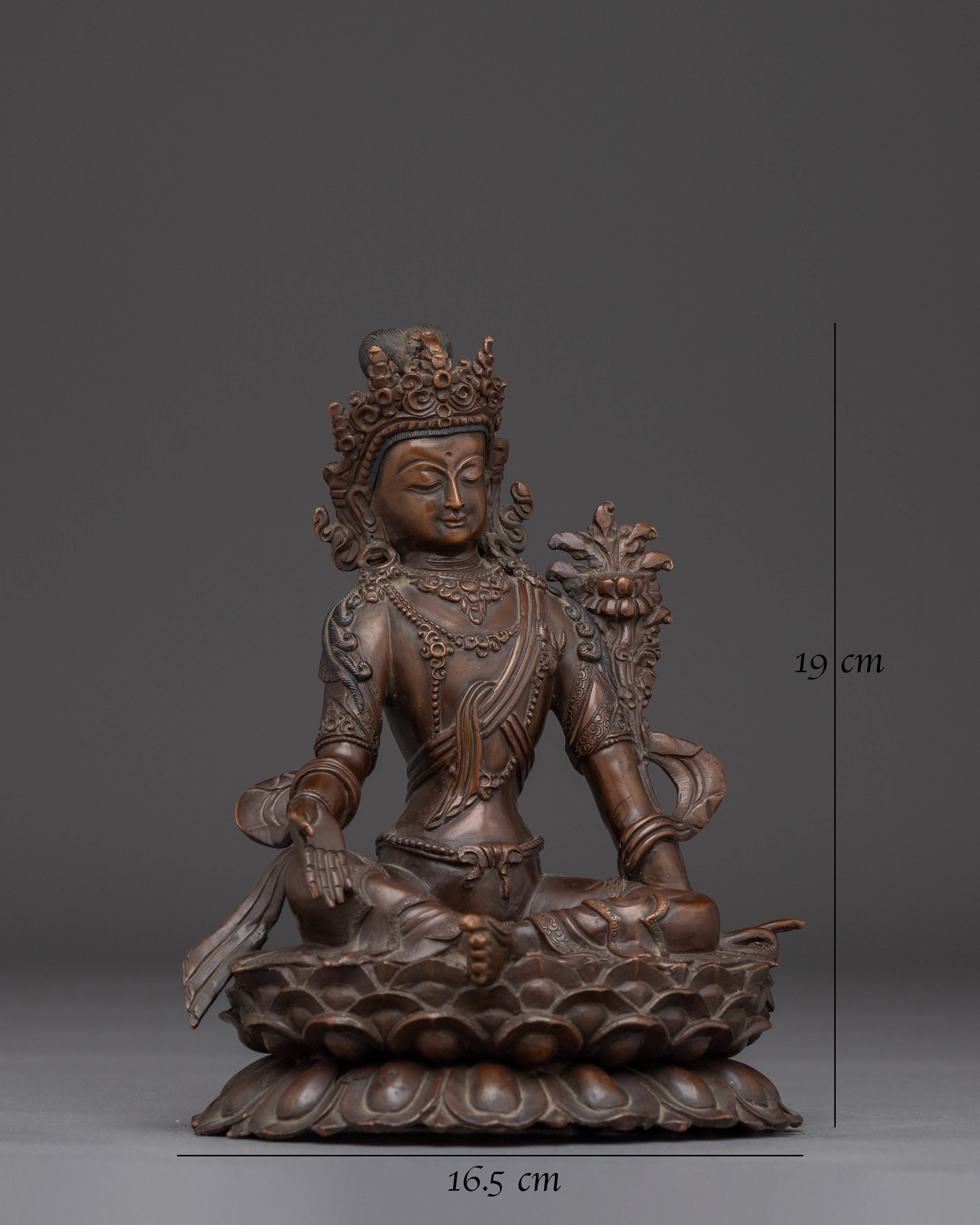 Avalokiteshvara Statue in 24K Gold-Gilded Copper