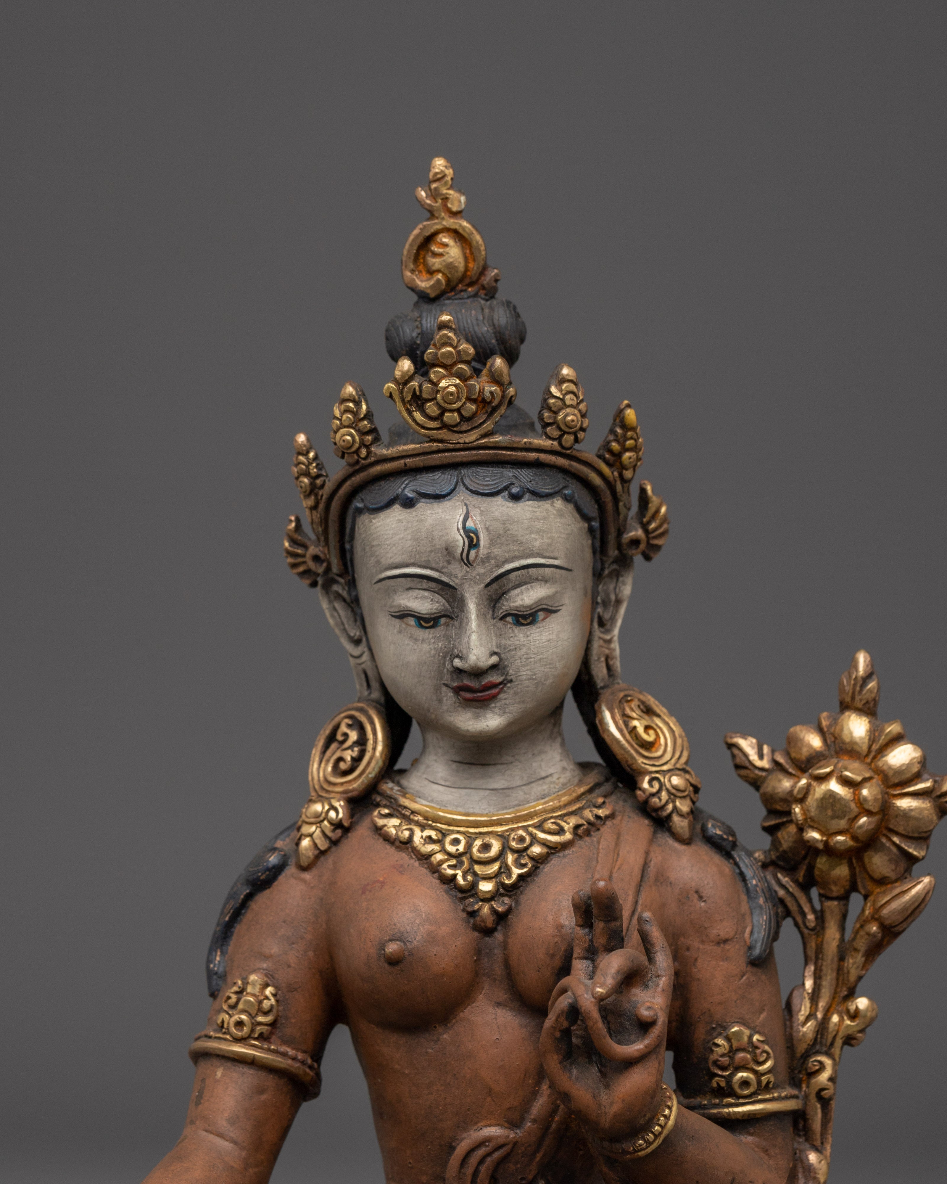 Enlightened Mother Figurine of White Tara | Goddess of Compassion