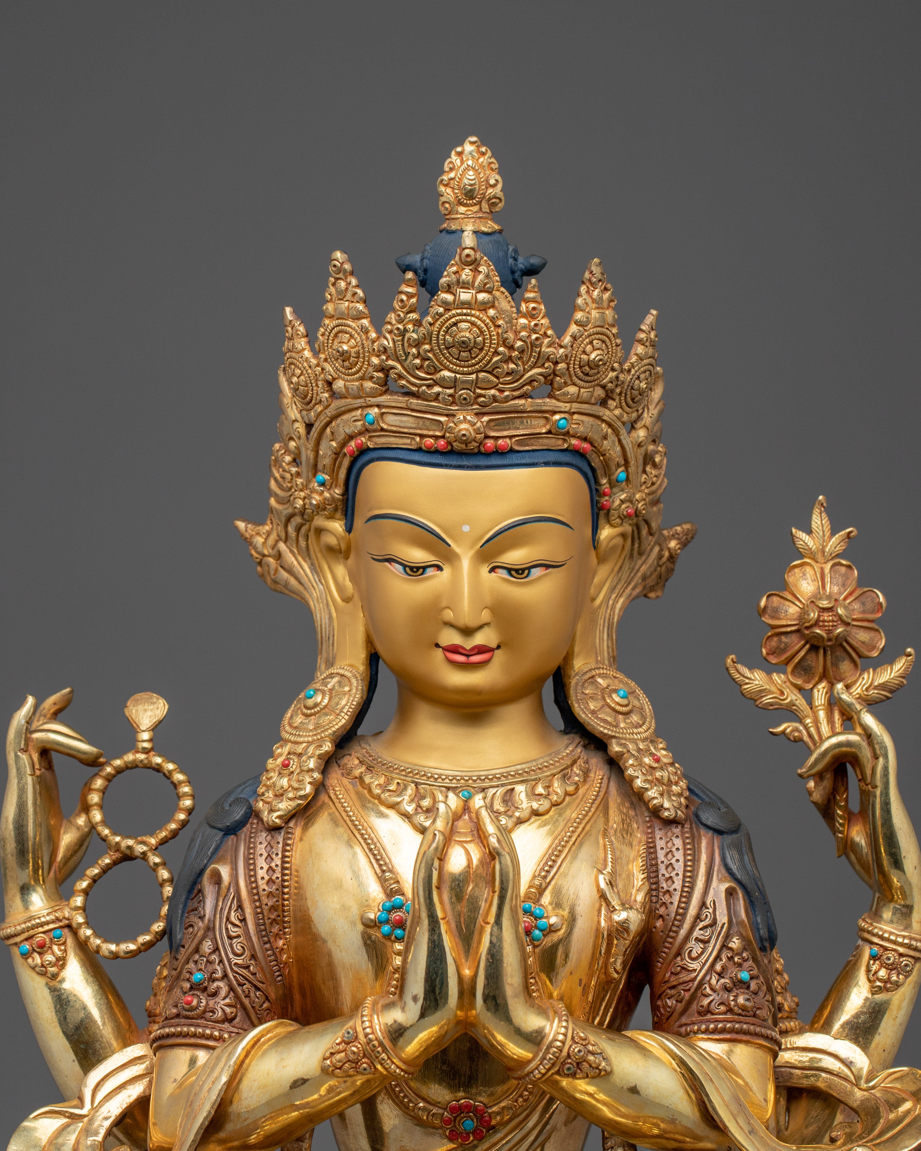 Spiritual Decor Chenrezig | Handmade Nepali Sculpture