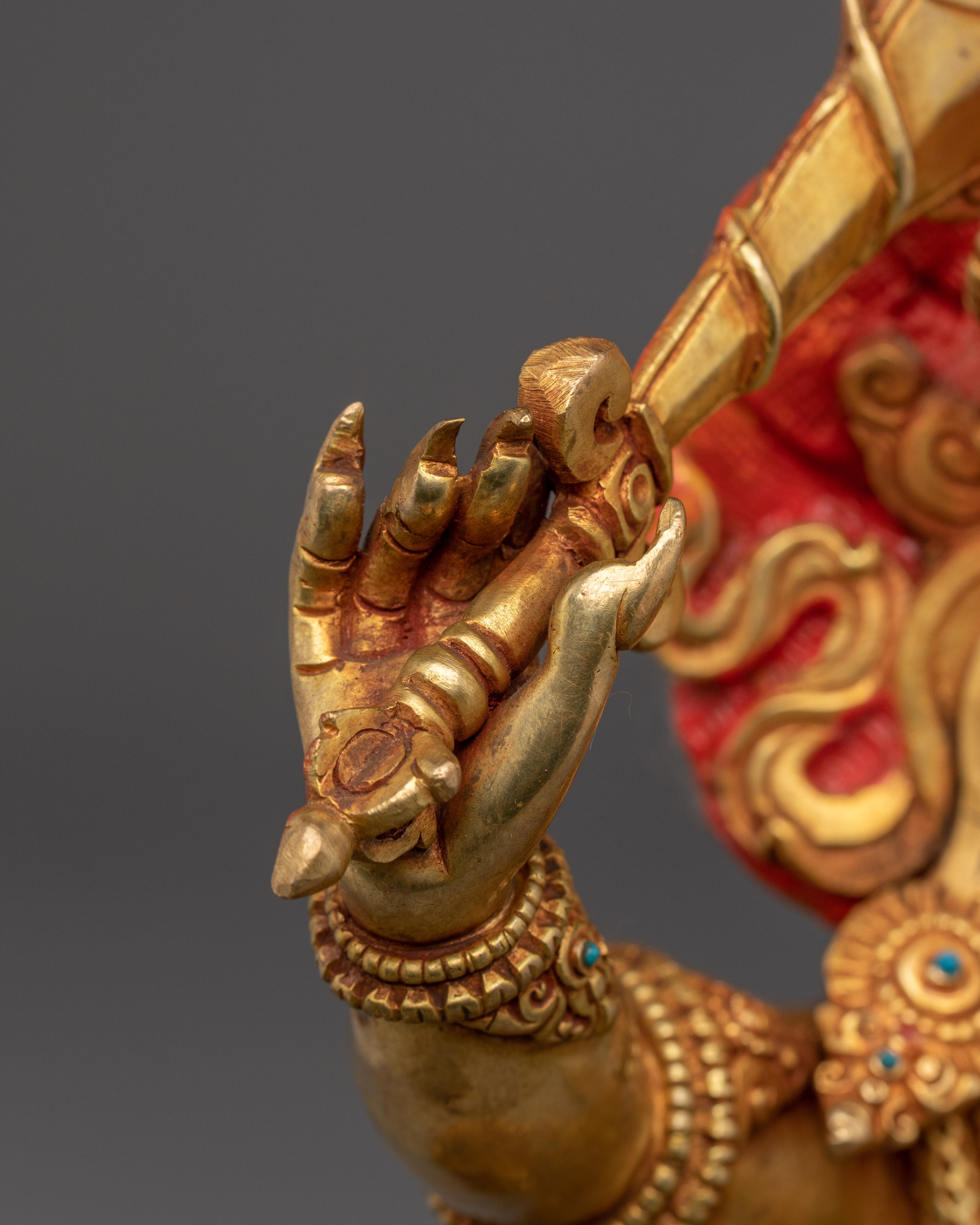 Gold Gilded Mahakala Statue | Tibetan Protector Deity