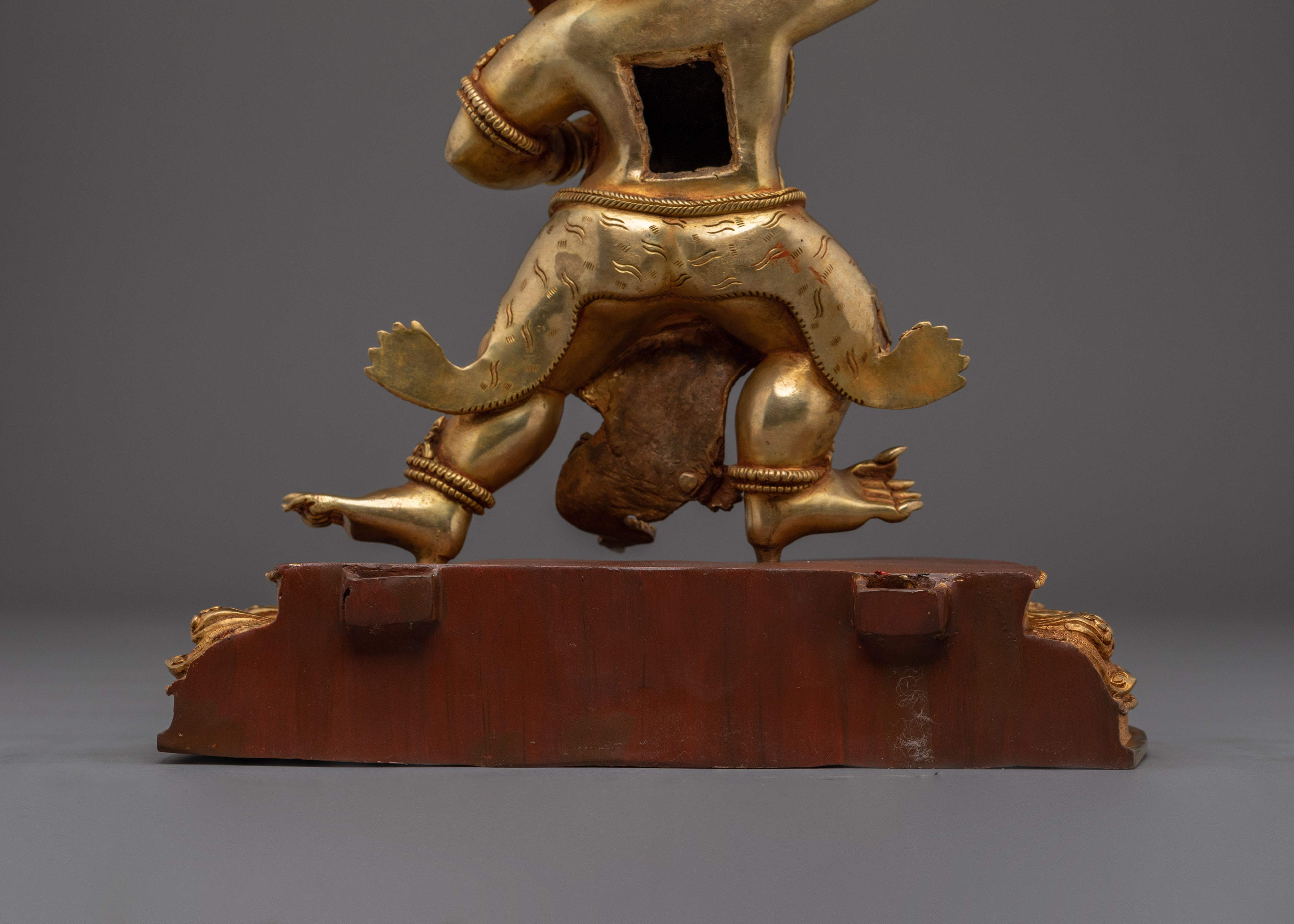 Gold Gilded Mahakala Statue | Tibetan Protector Deity