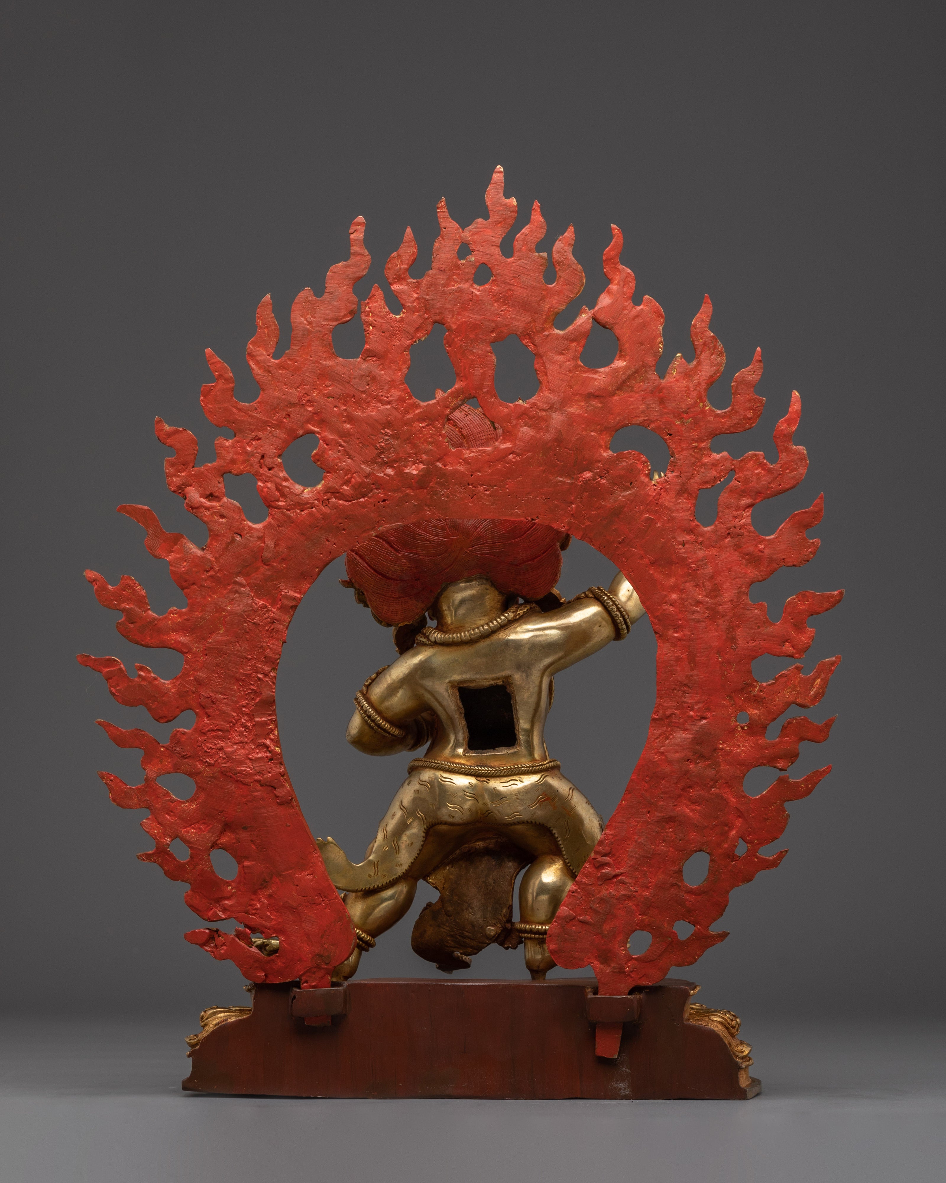 Gold Gilded Mahakala Statue | Tibetan Protector Deity