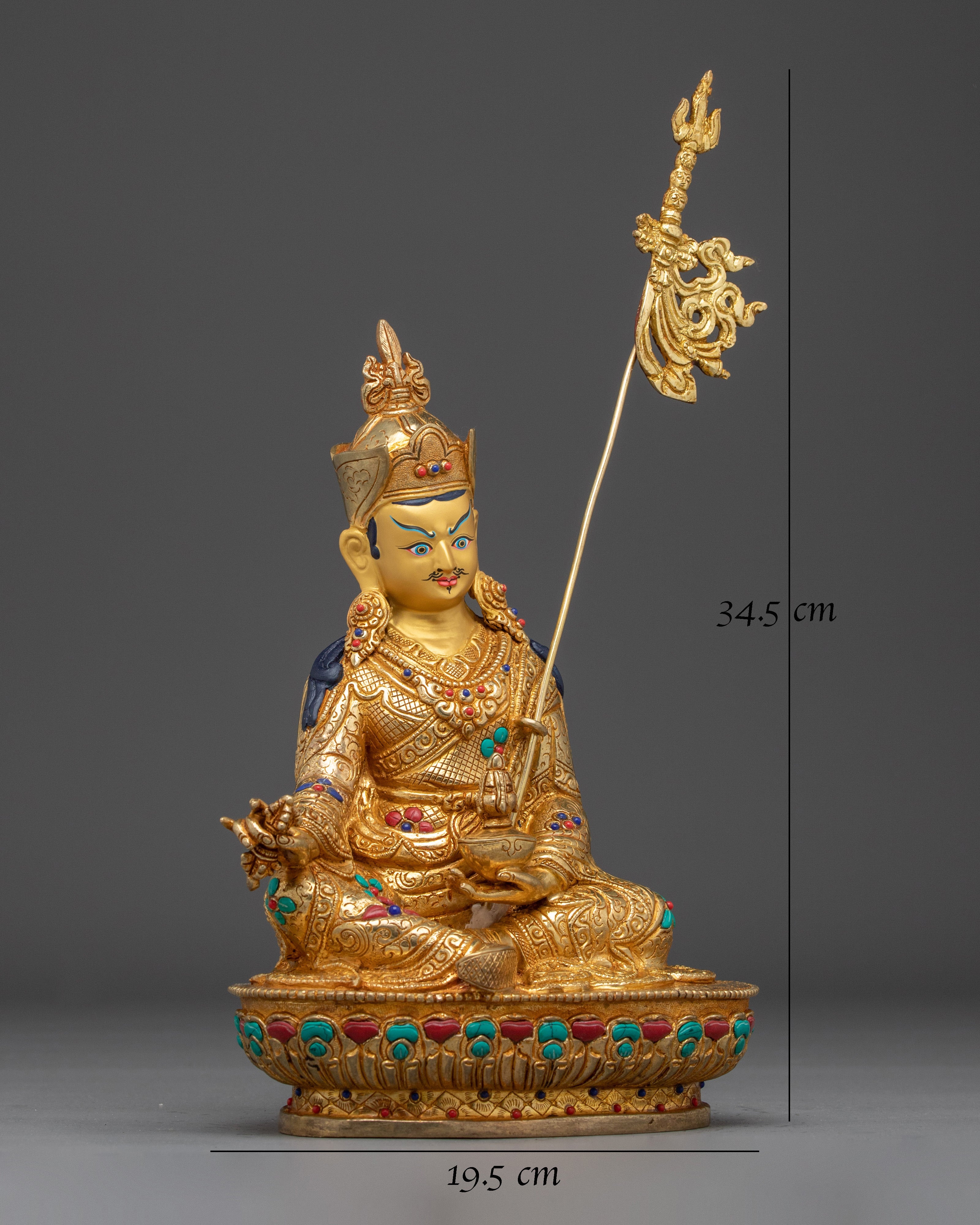 Guru Rinpoche Gold Gilded Buddha Statue