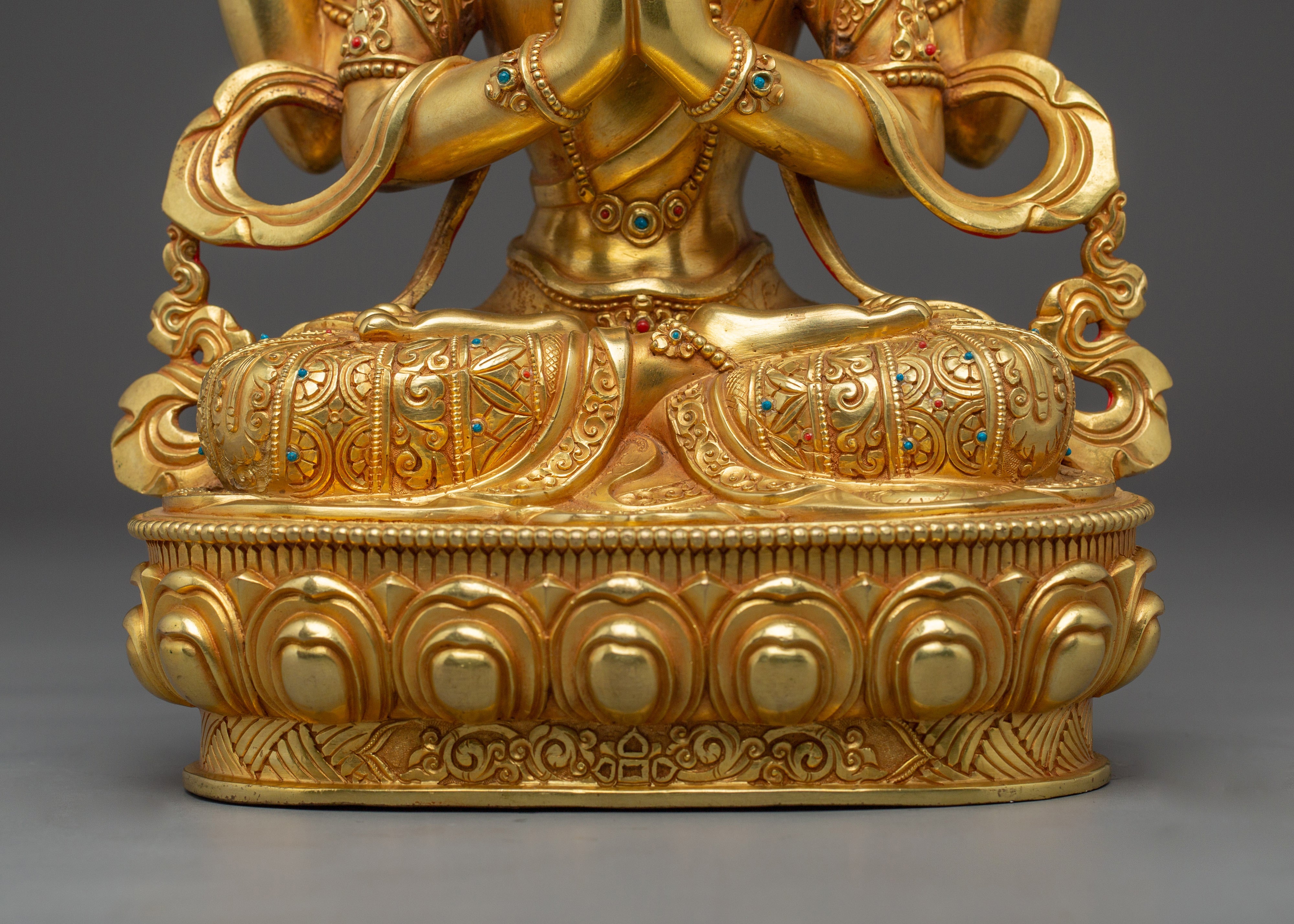 Handmade Art of Four Armed Chenrezig | Bodhisattva of Compassion