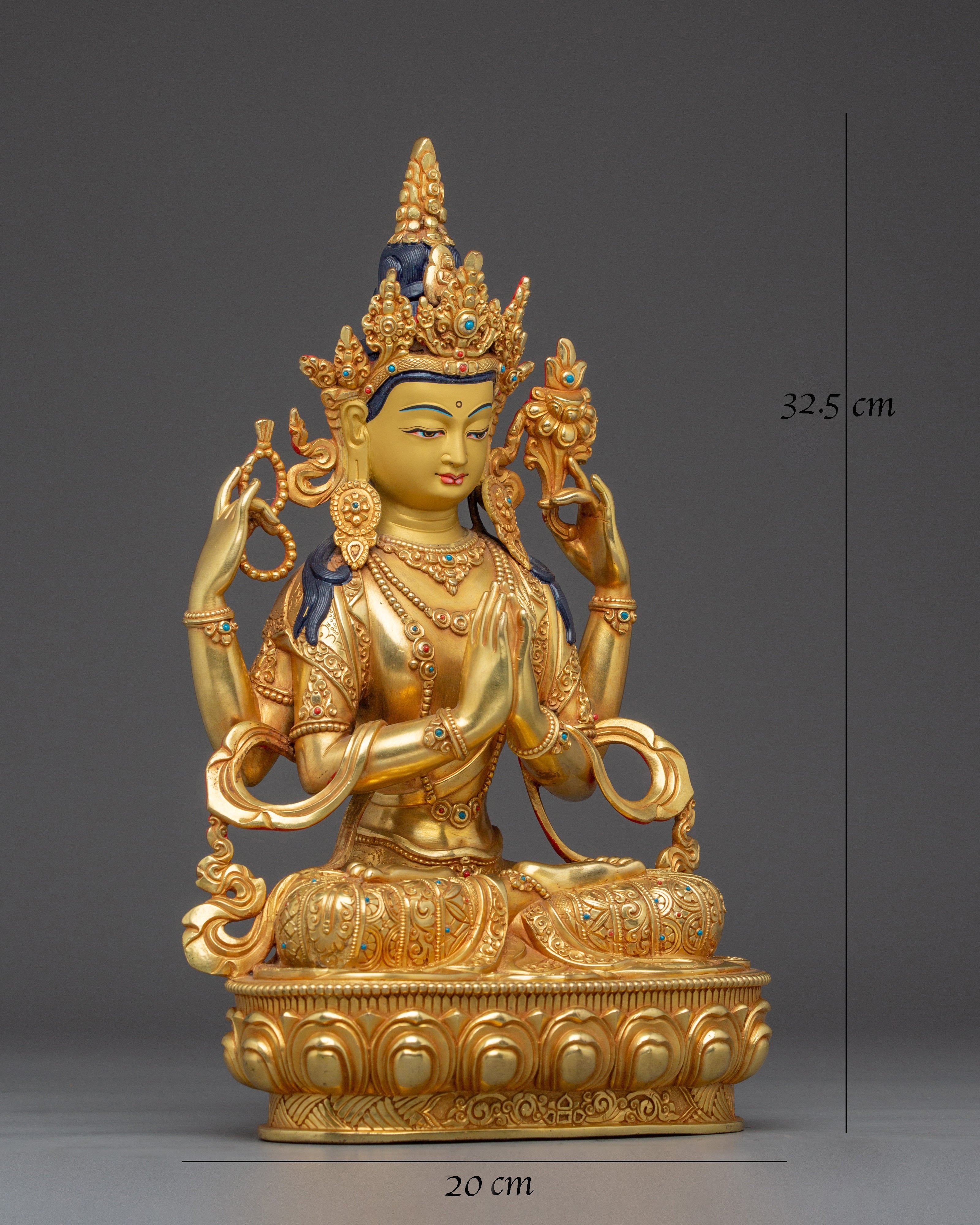 Handmade Art of Four Armed Chenrezig