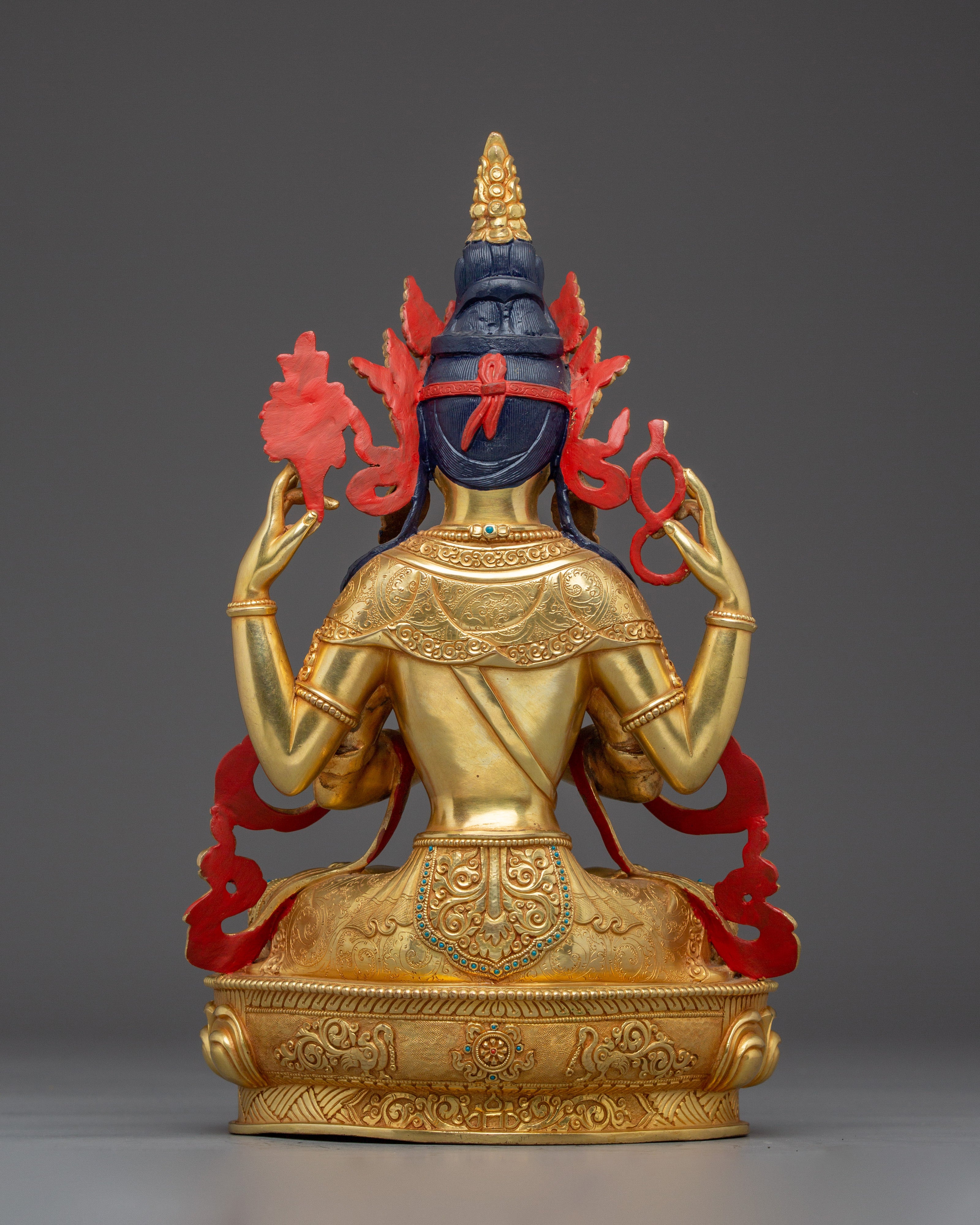 Handmade Art of Four Armed Chenrezig | Bodhisattva of Compassion
