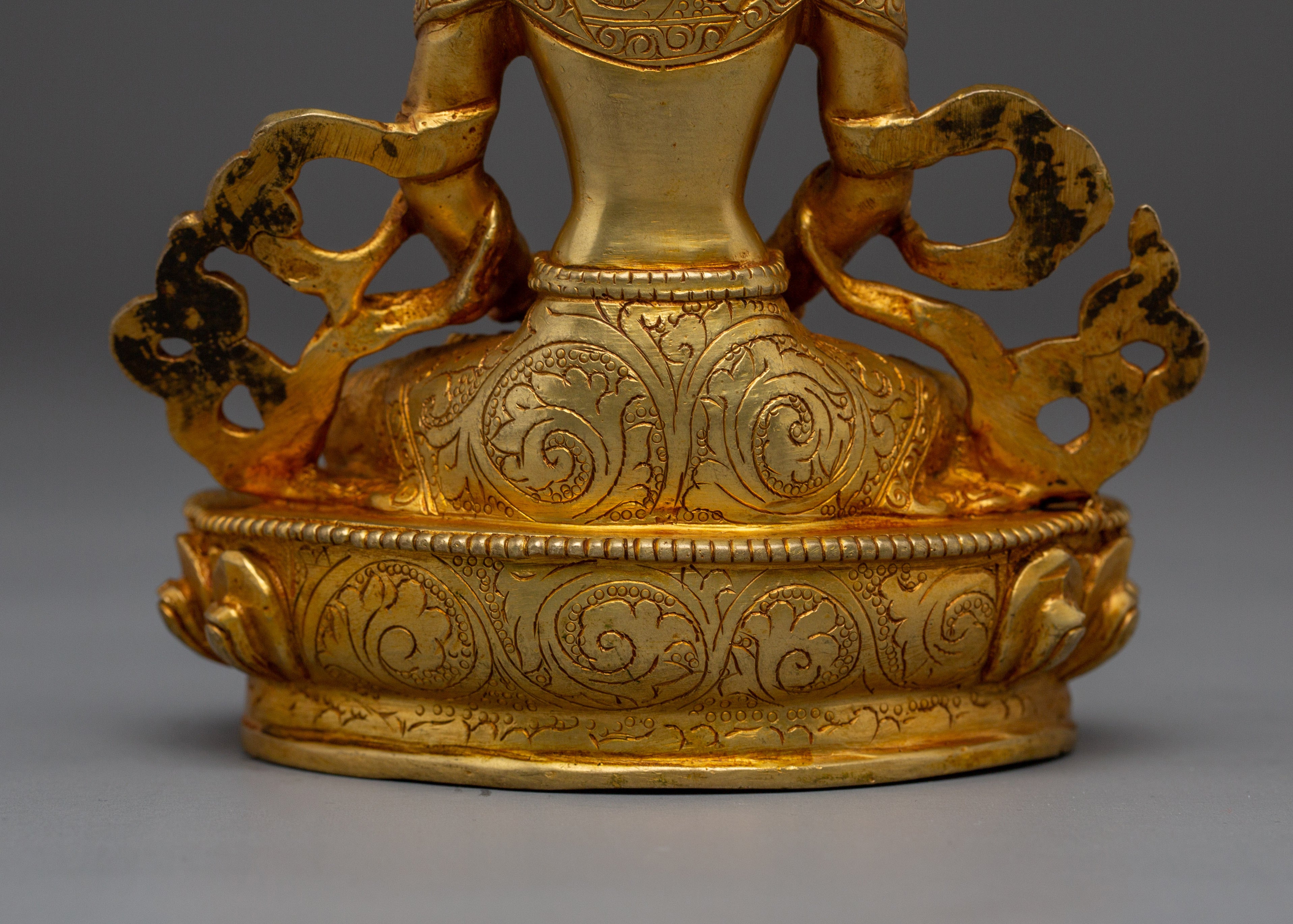 Spiritual Gold Gilded Amitayus Buddha Statue | Perfect for Spirituality Meditation