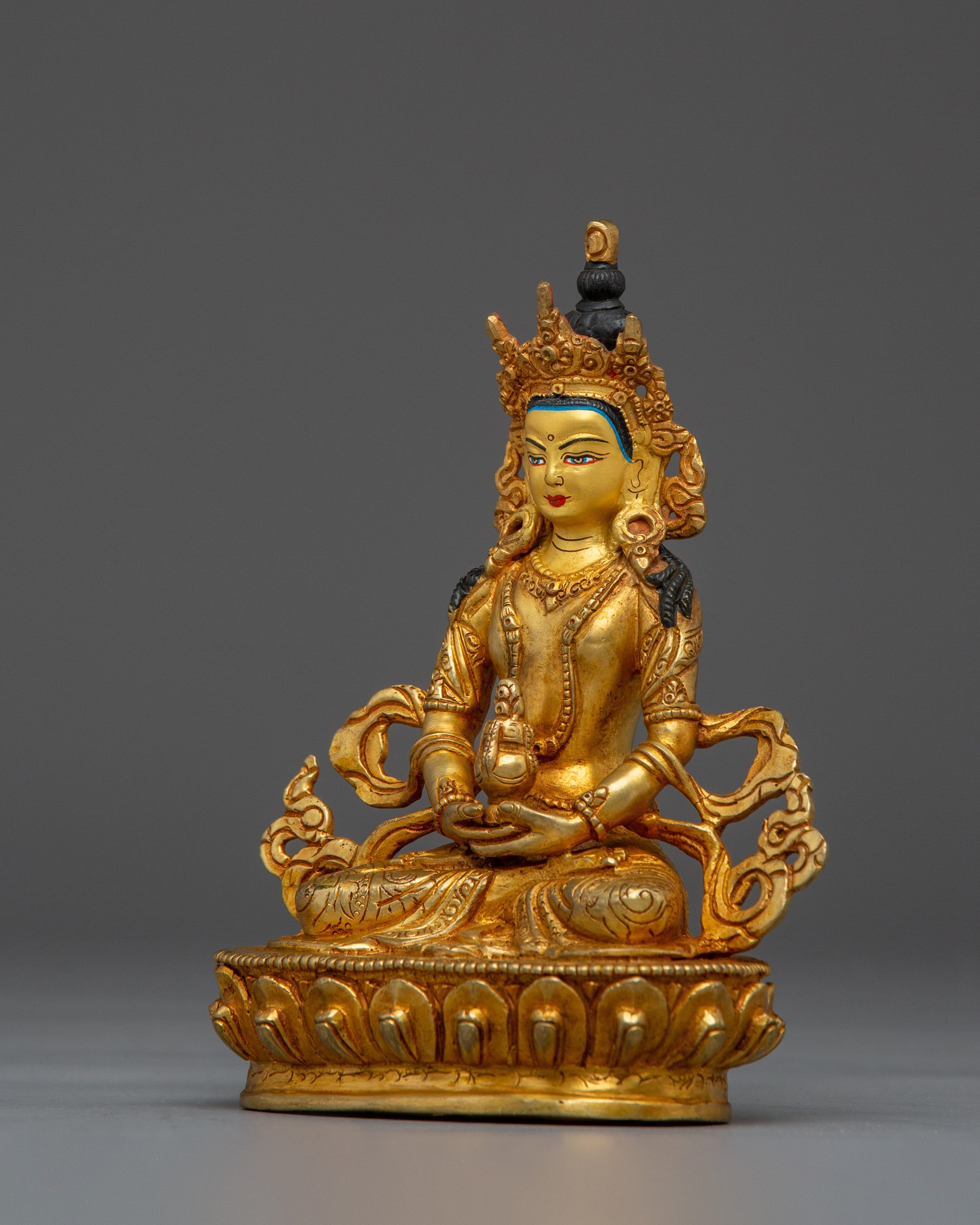 Spiritual Gold Gilded Amitayus Buddha Statue | Perfect for Spirituality Meditation