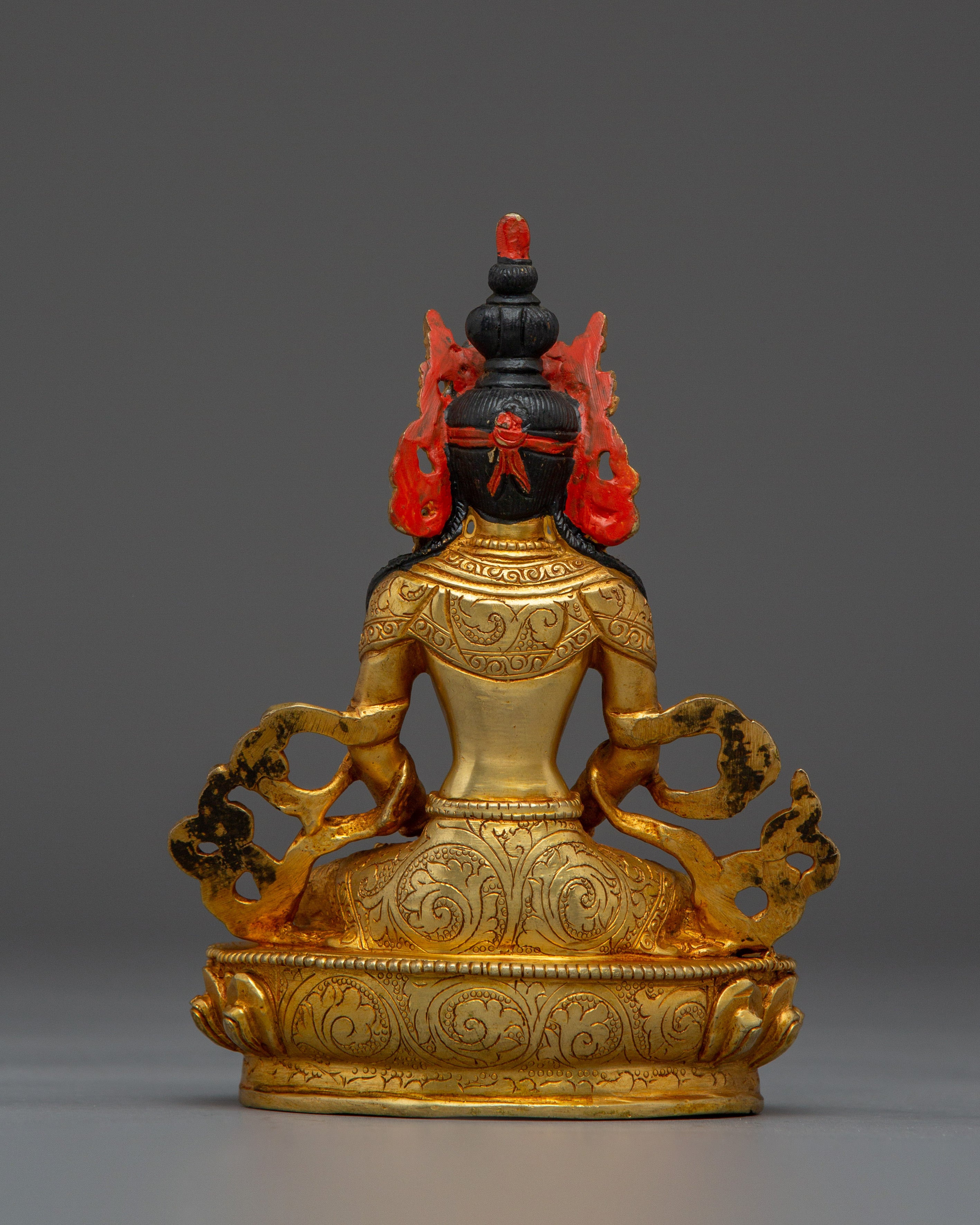 Spiritual Gold Gilded Amitayus Buddha Statue | Perfect for Spirituality Meditation