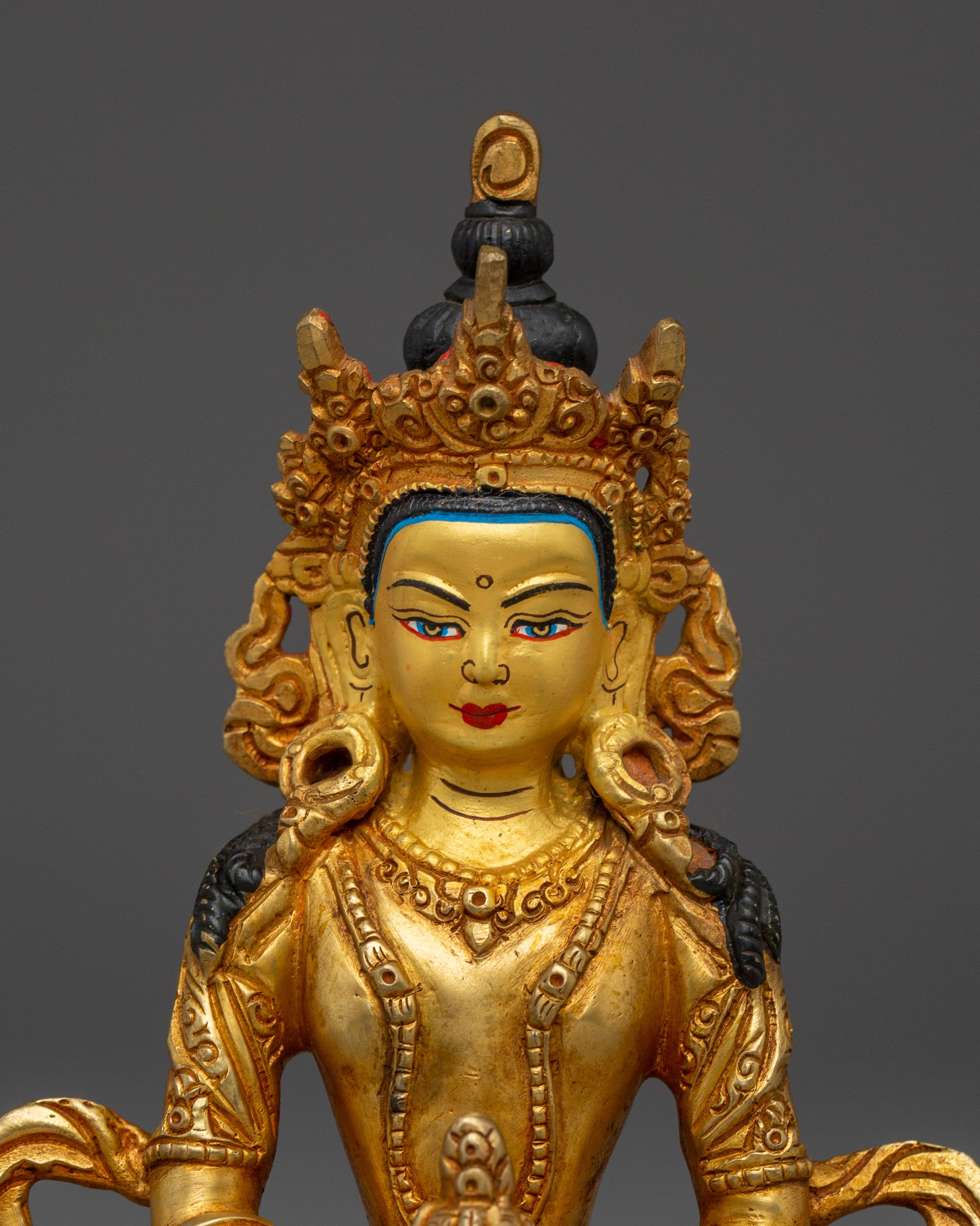 Spiritual Gold Gilded Amitayus Buddha Statue | Perfect for Spirituality Meditation