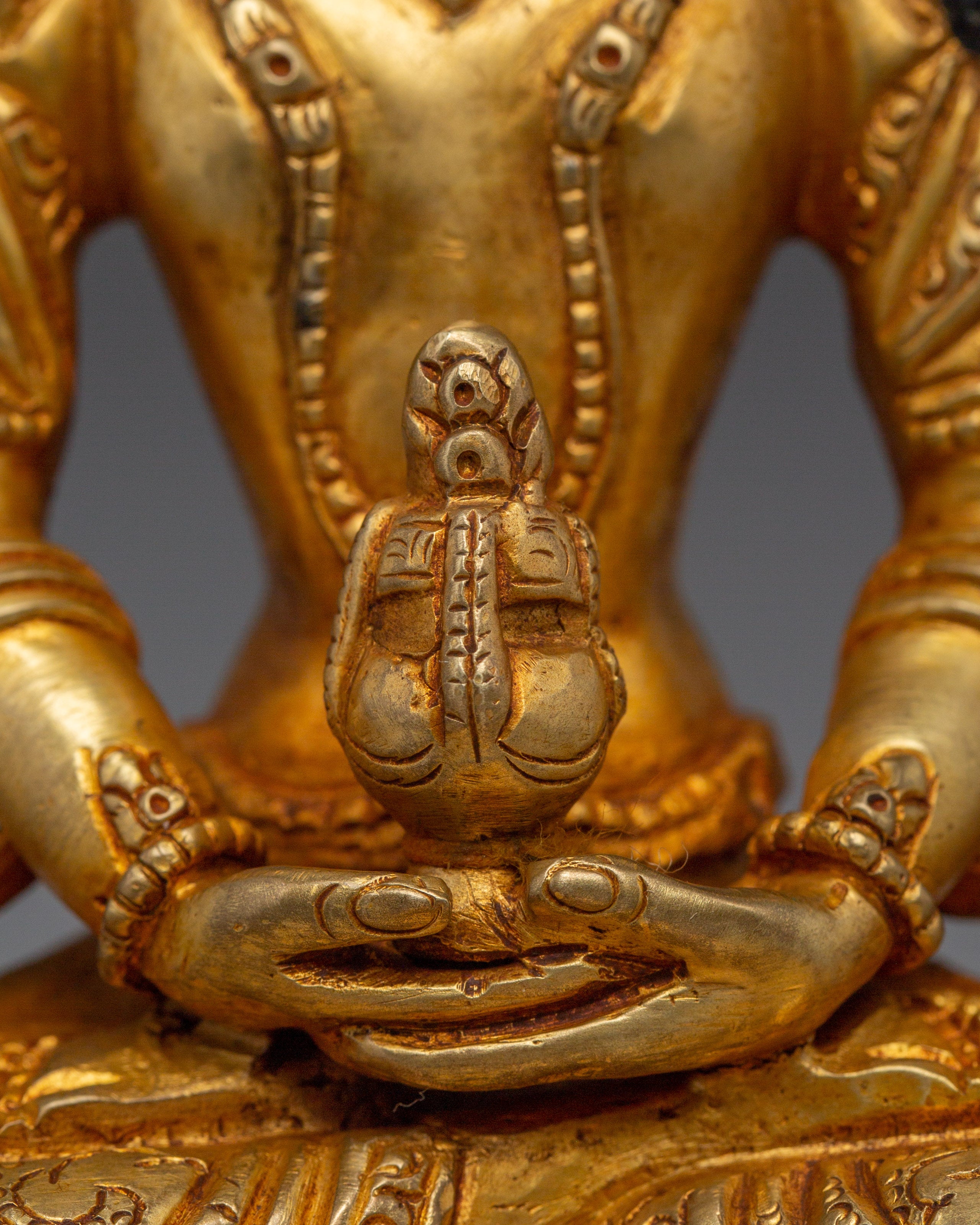 Spiritual Gold Gilded Amitayus Buddha Statue | Perfect for Spirituality Meditation